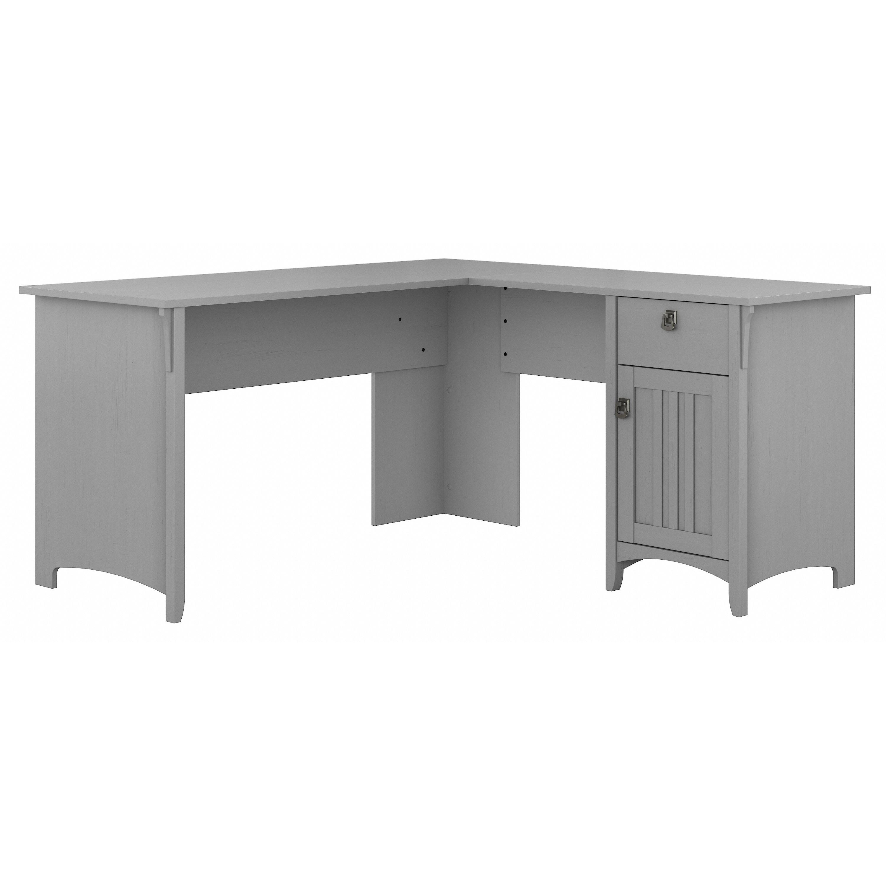 Shop Bush Furniture Salinas 60W L Shaped Desk with Storage 02 SAD160CG-03 #color_cape cod gray