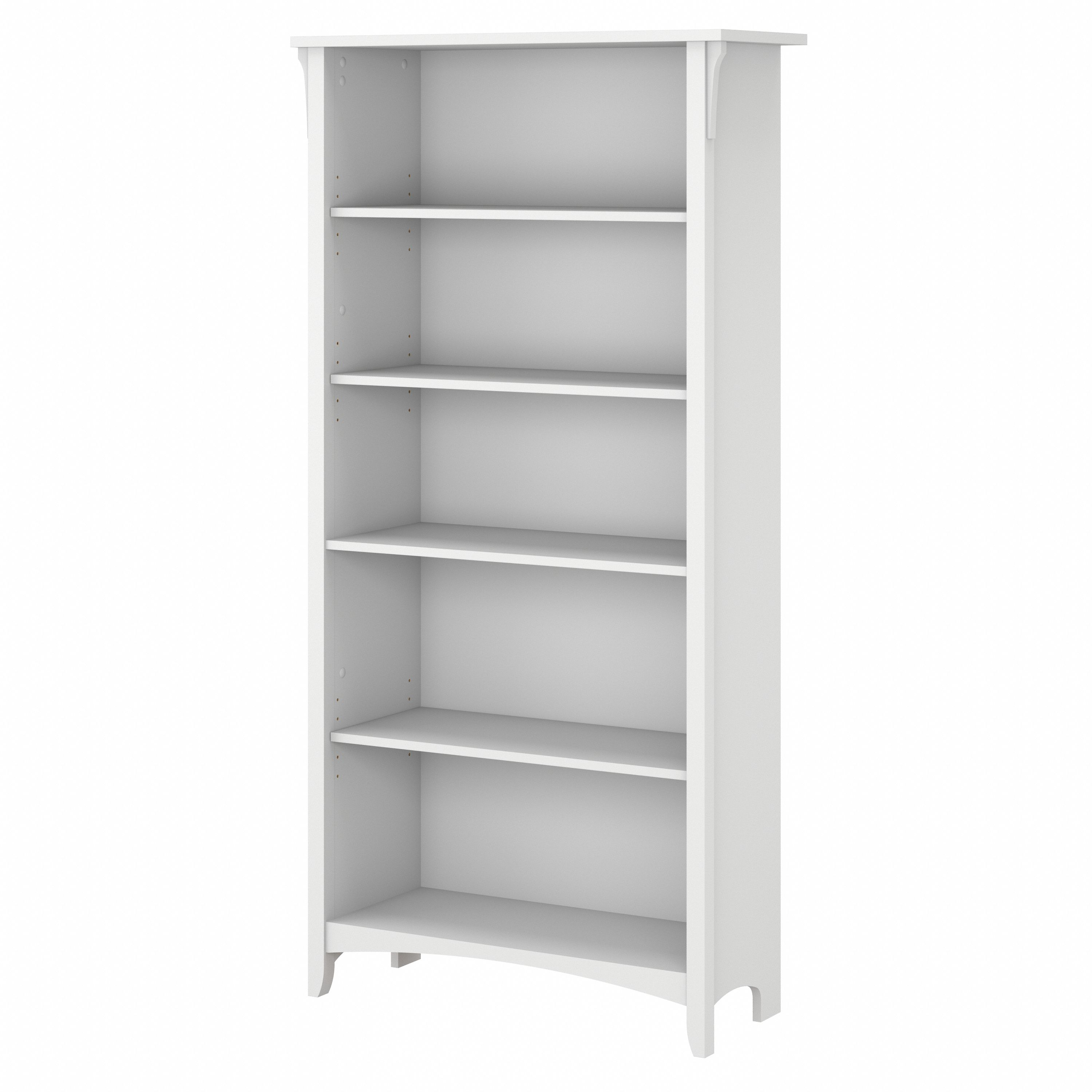 Shop Bush Furniture Salinas Tall 5 Shelf Bookcase 02 SAB132G2W-03 #color_pure white