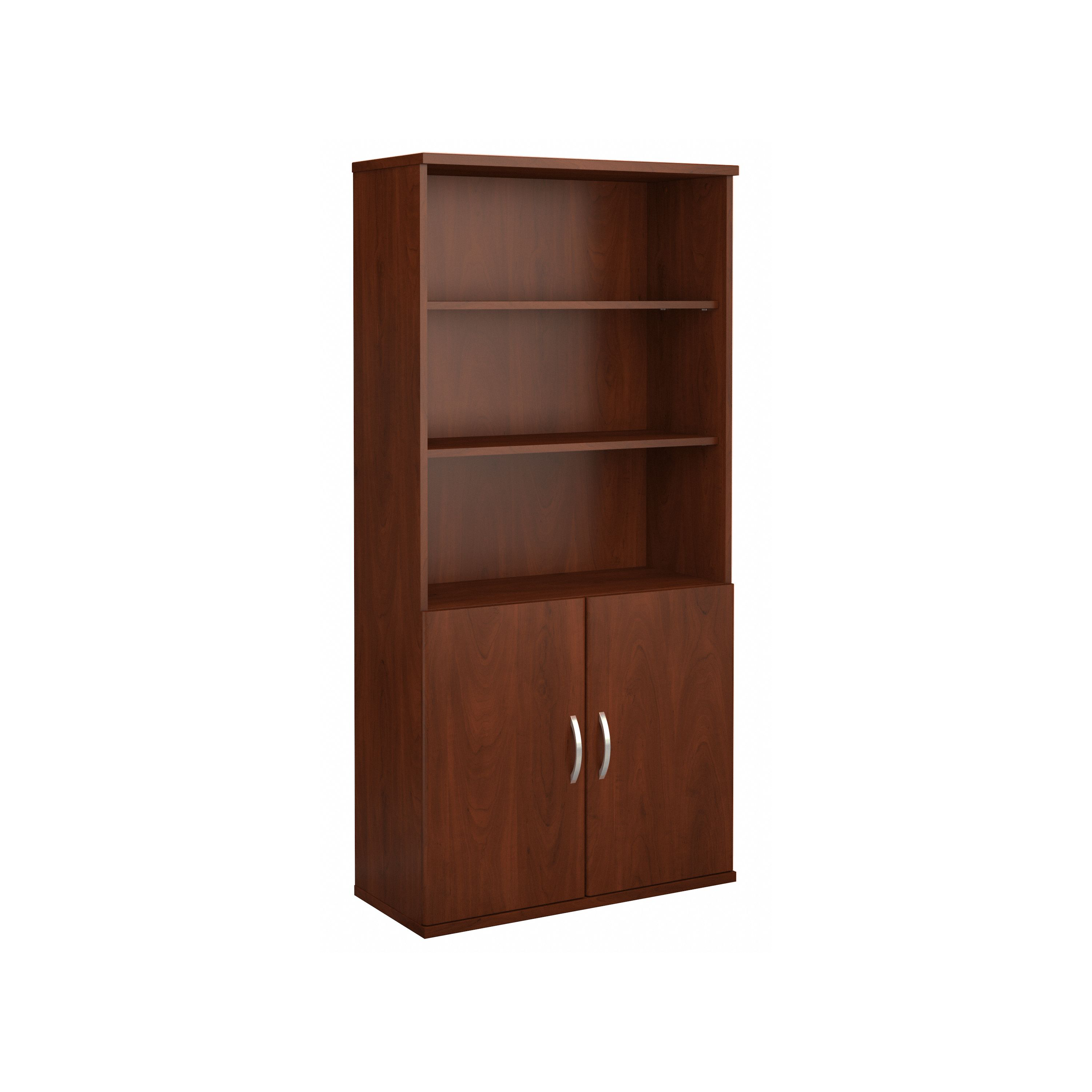 Shop Bush Business Furniture Series C 36W 5 Shelf Bookcase with Doors 02 SRC103HC #color_hansen cherry/graphite gray