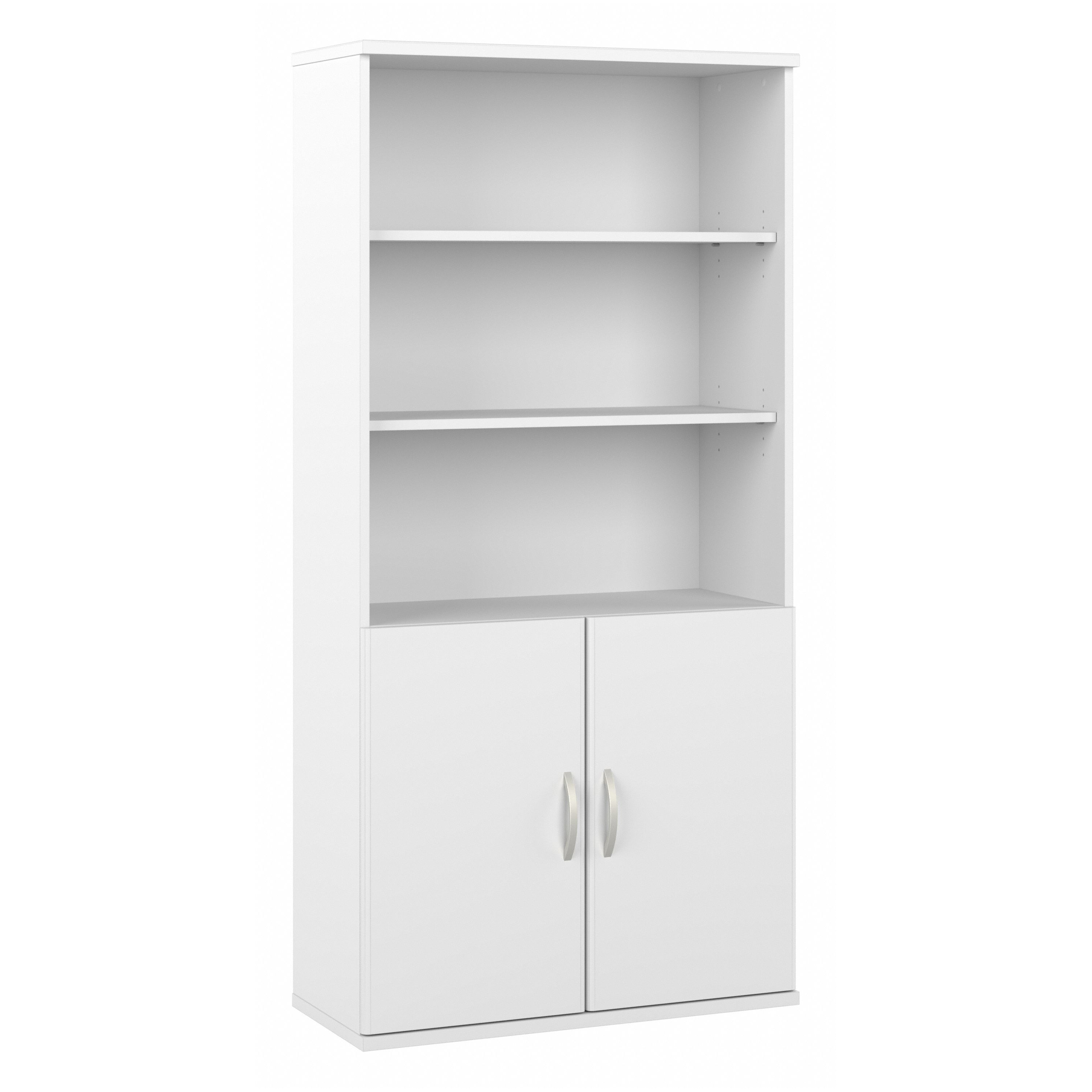 Shop Bush Business Furniture Studio A Tall 5 Shelf Bookcase with Doors 02 STA010WH #color_white