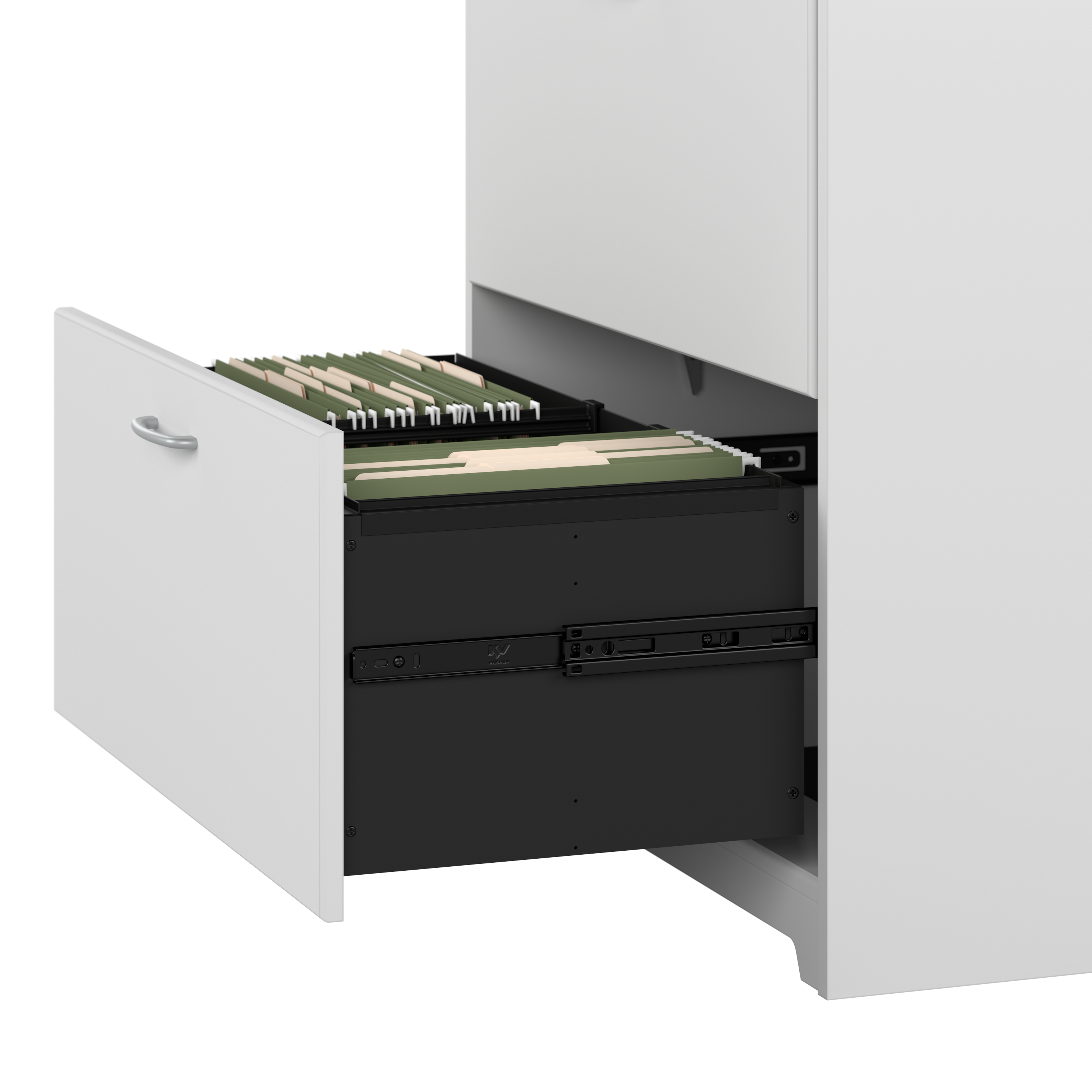 Shop Bush Furniture Cabot 60W L Shaped Computer Desk with Hutch, File Cabinet and Bookcase 04 CAB010WHN #color_white