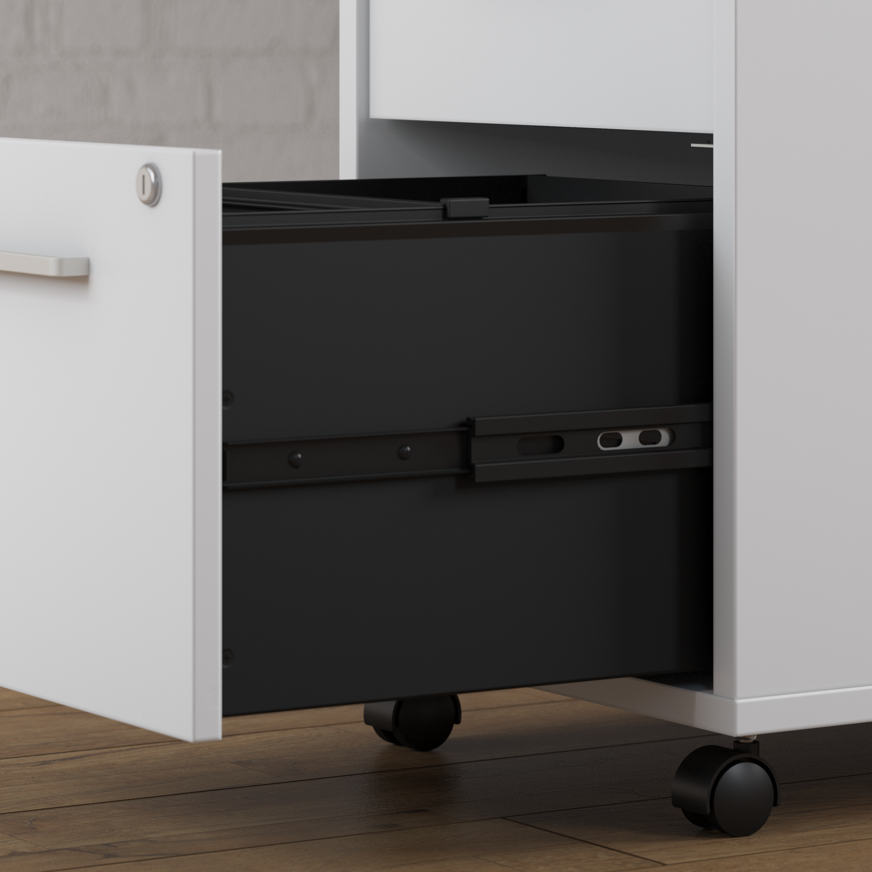 Shop Bush Business Furniture Method 3 Drawer Mobile File Cabinet - Assembled 03 KI70203SU #color_white