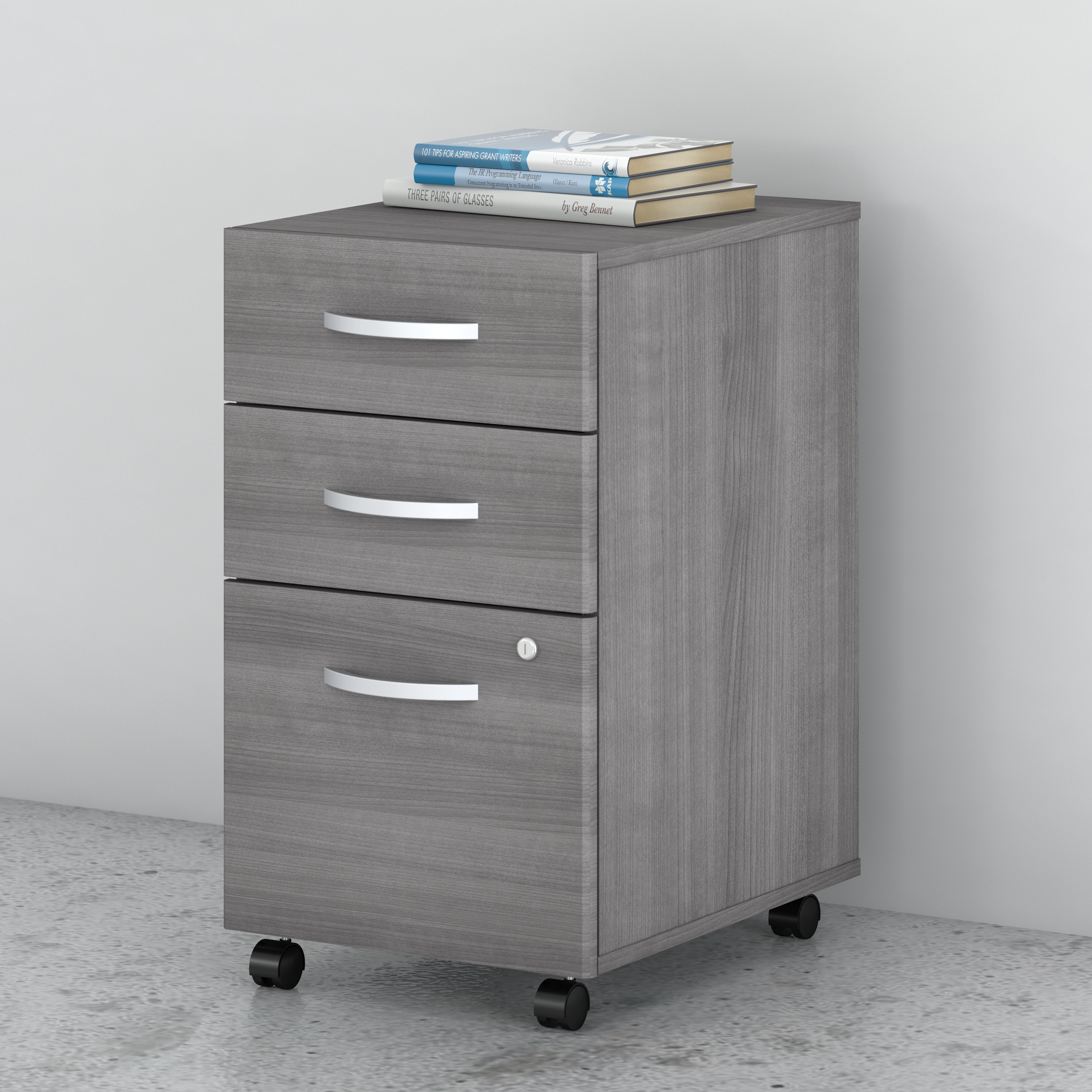 Shop Bush Business Furniture Studio C 3 Drawer Mobile File Cabinet 01 SCF216PGSU #color_platinum gray