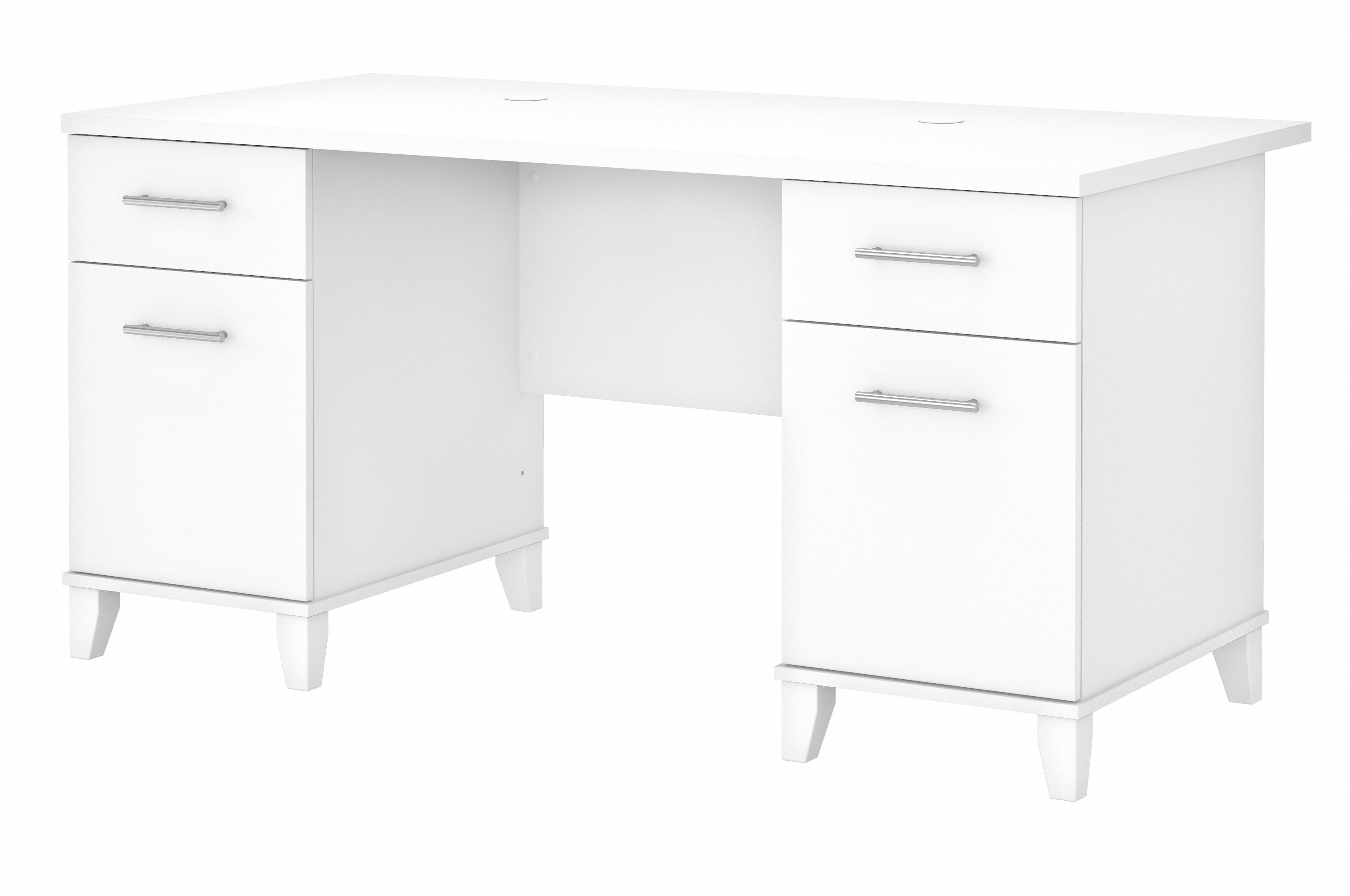 Shop Bush Furniture Somerset 60W Office Desk with Drawers 02 WC81928K #color_white
