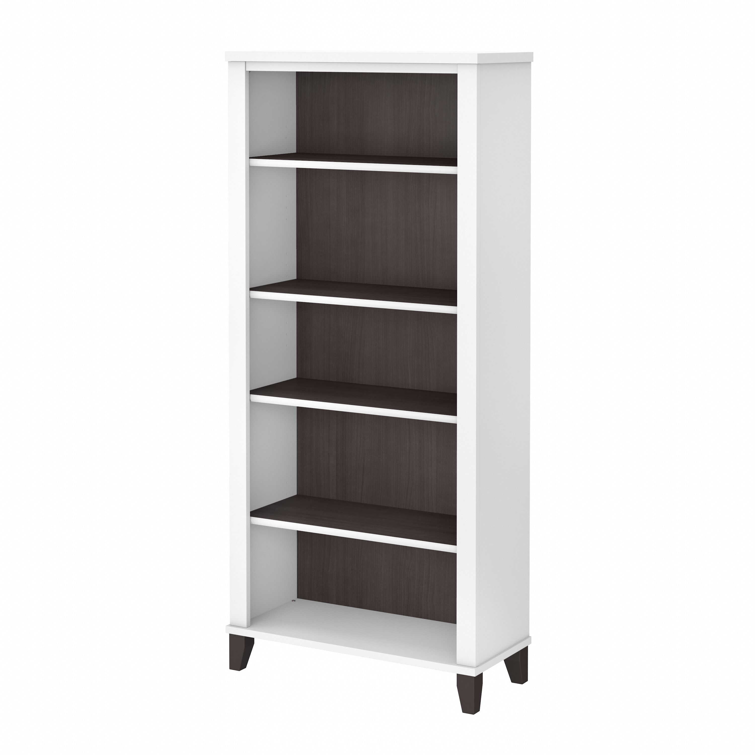 Shop Bush Furniture Somerset Tall 5 Shelf Bookcase 02 WC81065 #color_storm gray/white