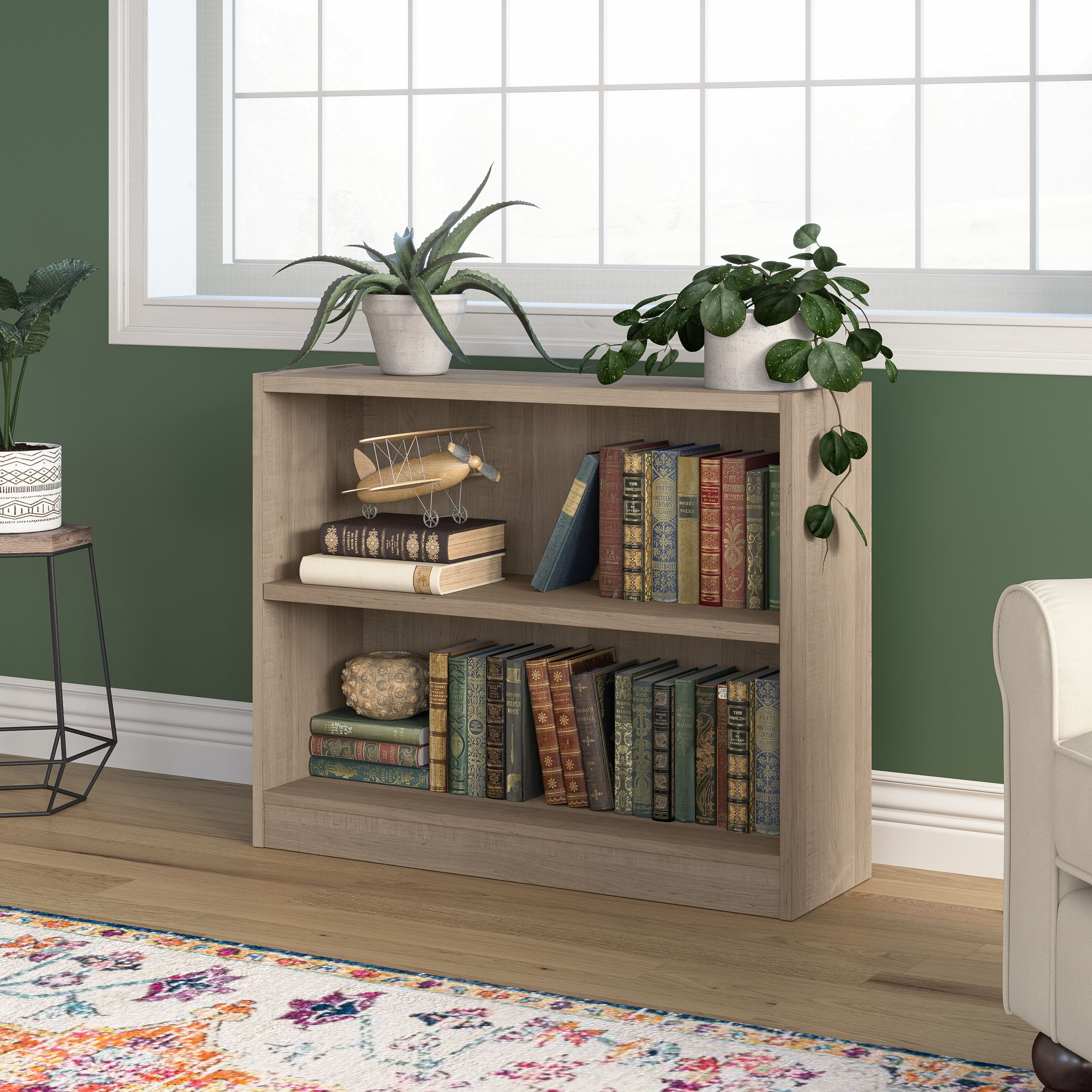 Shop Bush Furniture Universal Small 2 Shelf Bookcase 01 WL12426 #color_ash gray