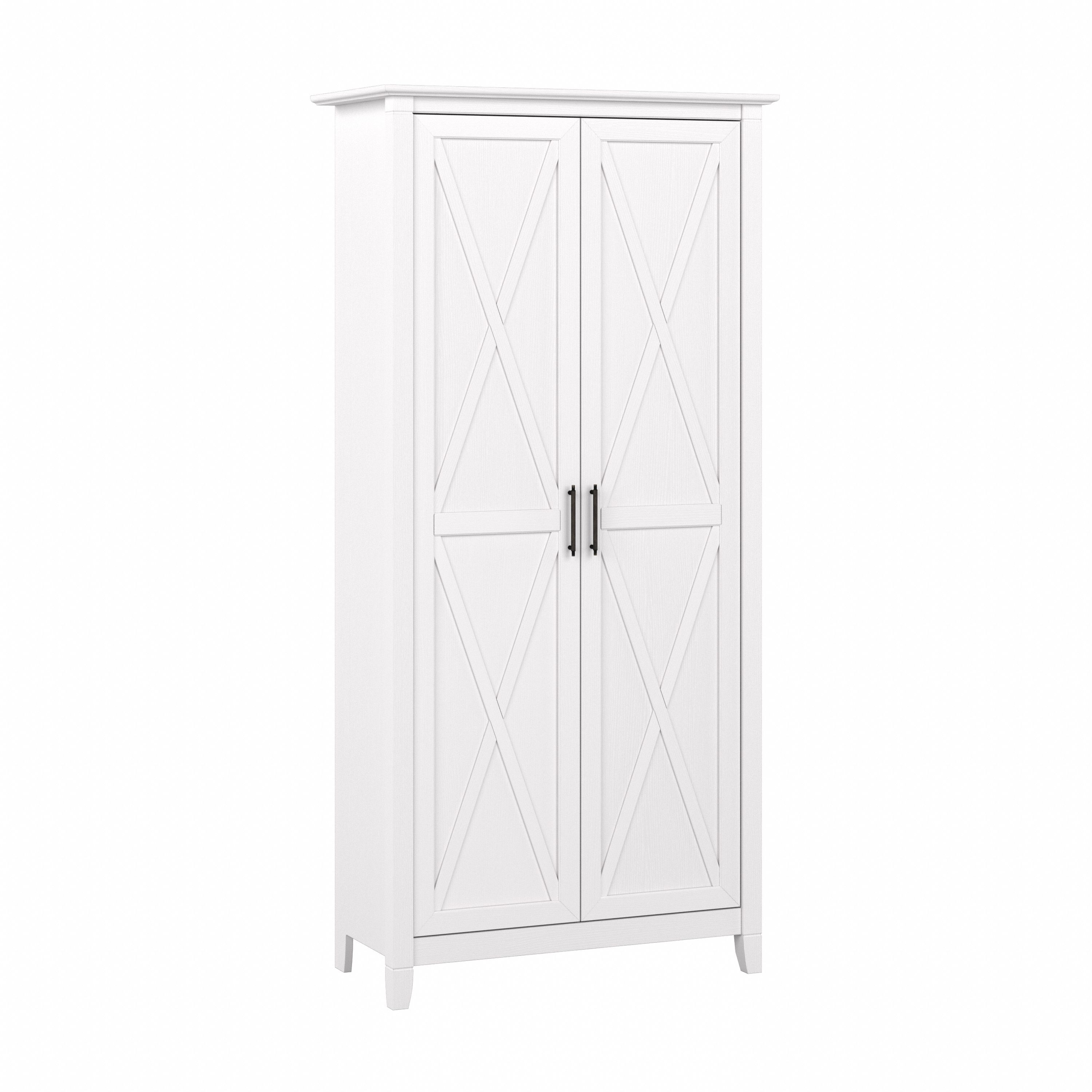 Shop Bush Furniture Key West Tall Storage Cabinet with Doors 02 KWS266WT-03 #color_pure white oak