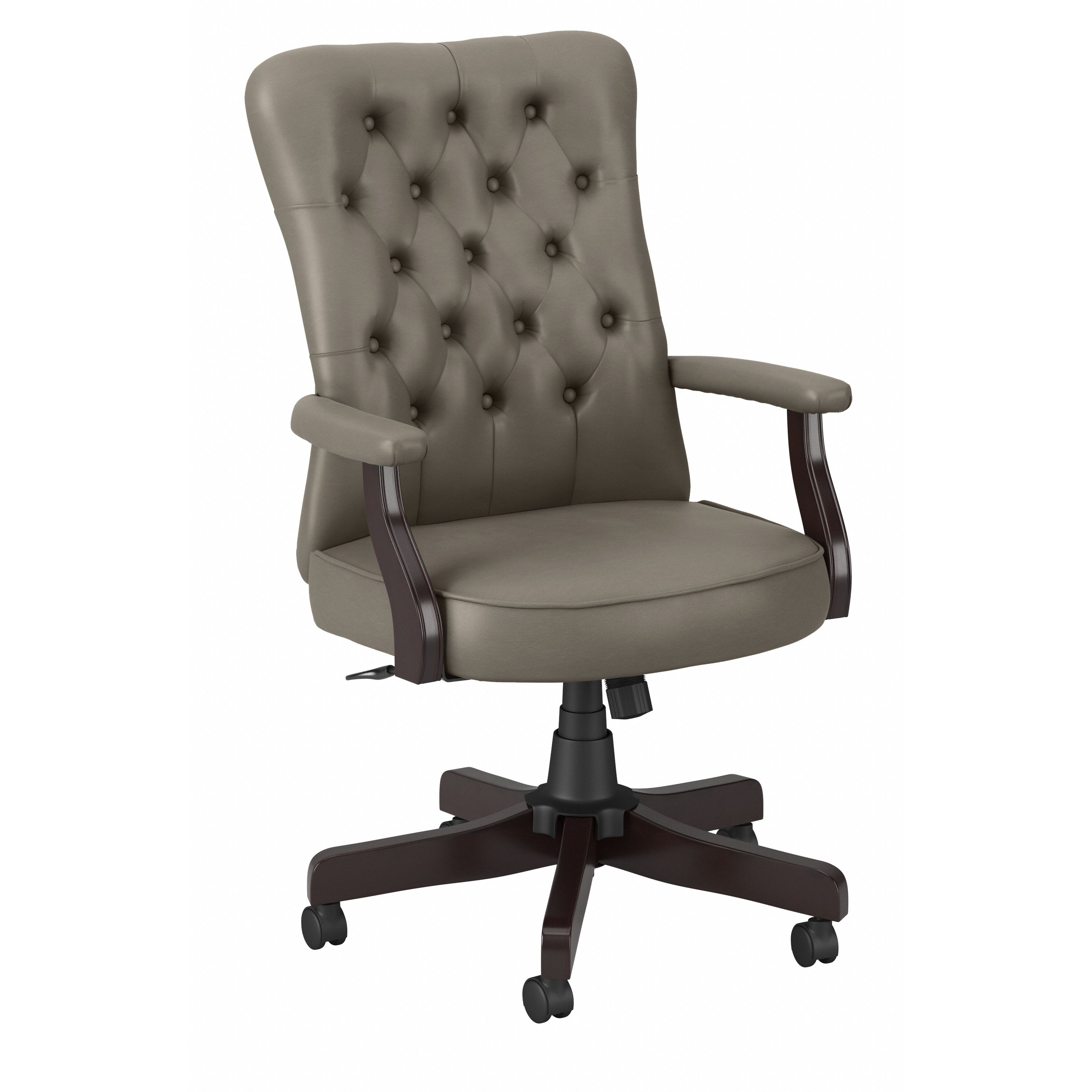 Shop Bush Business Furniture Arden Lane High Back Tufted Office Chair with Arms 02 CH2303WGL-03 #color_washed gray leather