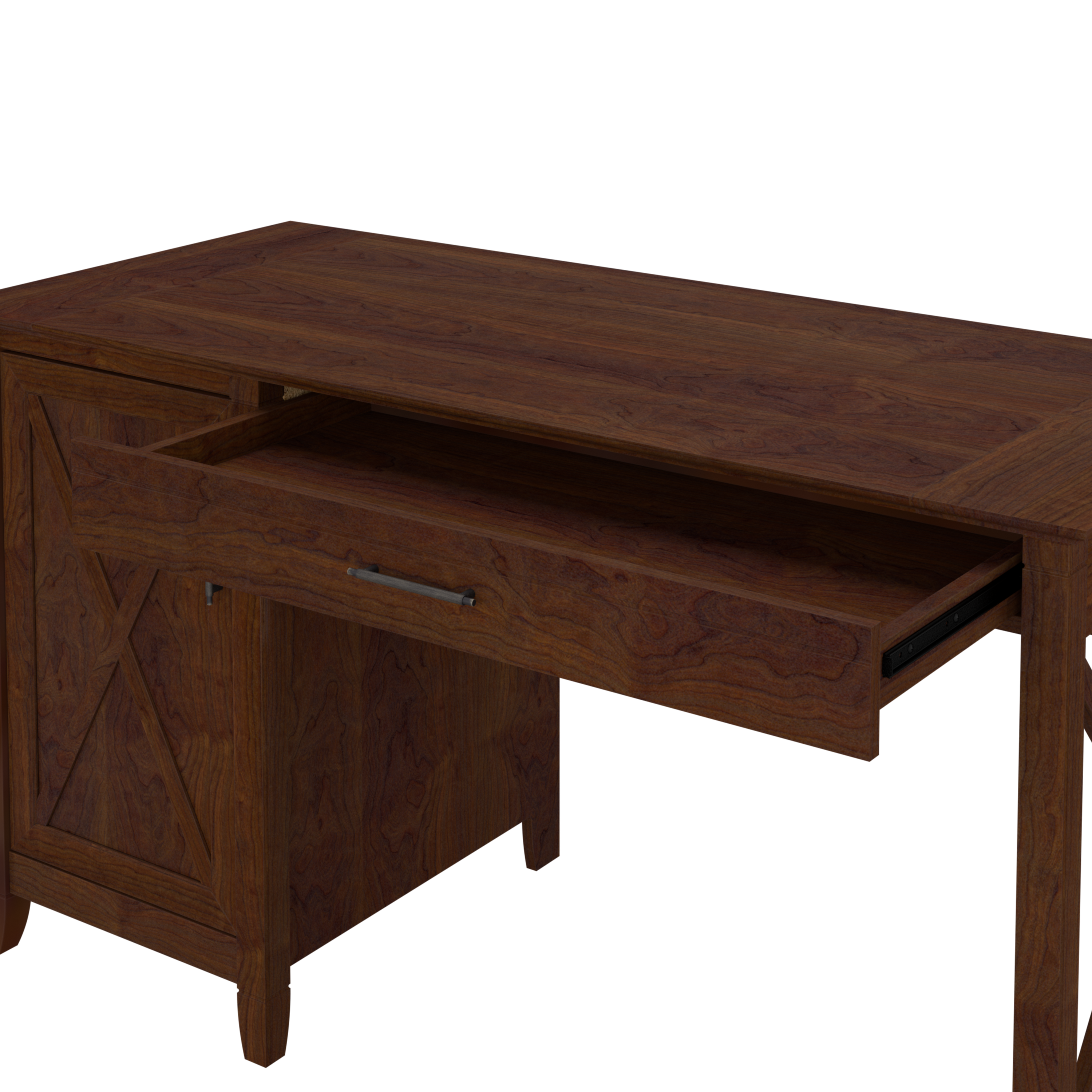 Shop Bush Furniture Key West 54W Computer Desk with Storage and 2 Drawer Lateral File Cabinet 03 KWS008BC #color_bing cherry