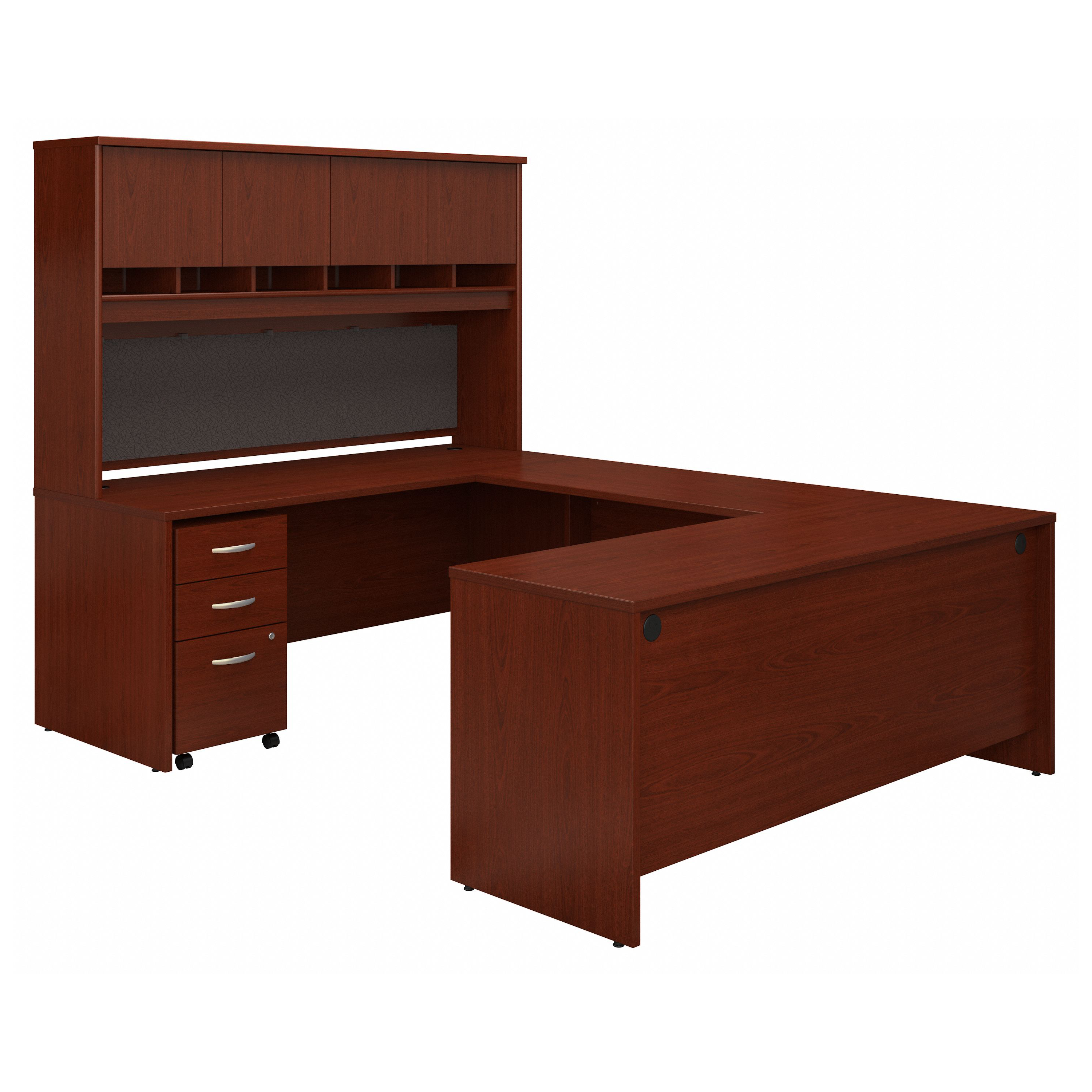 Shop Bush Business Furniture Series C 72W U Shaped Desk with Hutch and Storage 02 SRC094MASU #color_mahogany