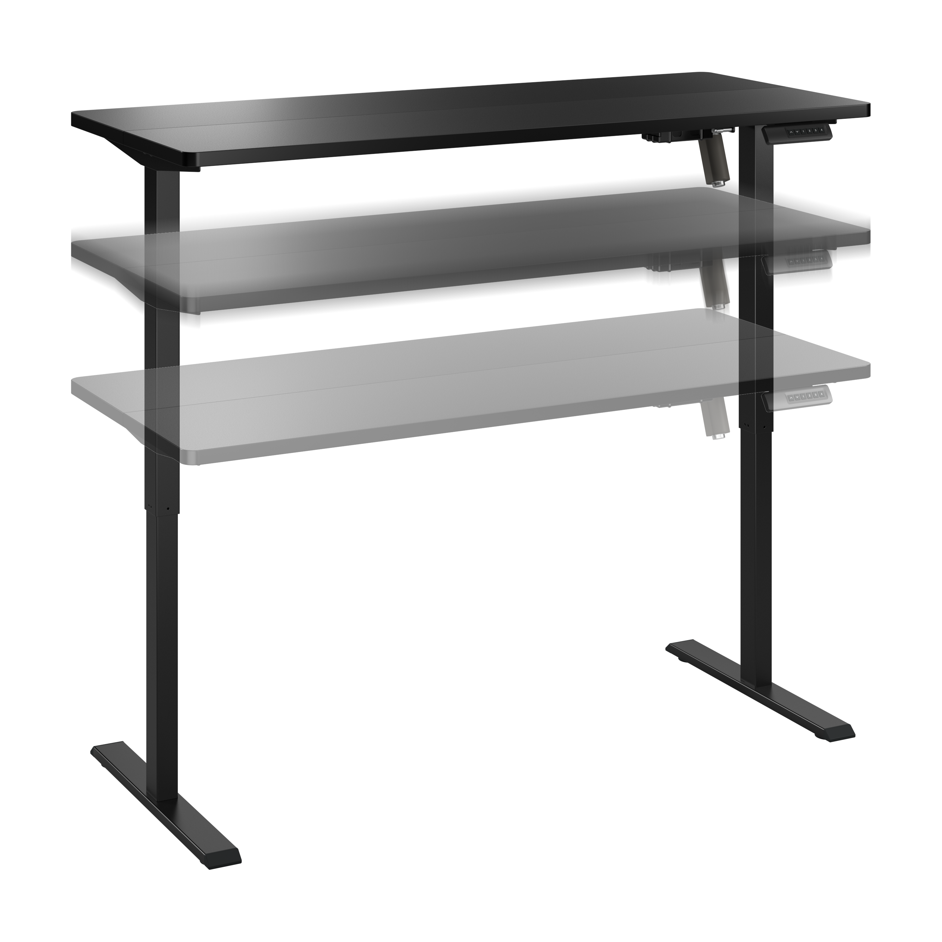 Shop Bush Furniture Energize 55W x 24D Electric Height Adjustable Standing Desk 02 EZ155BSB-03 #color_basic black/black frame