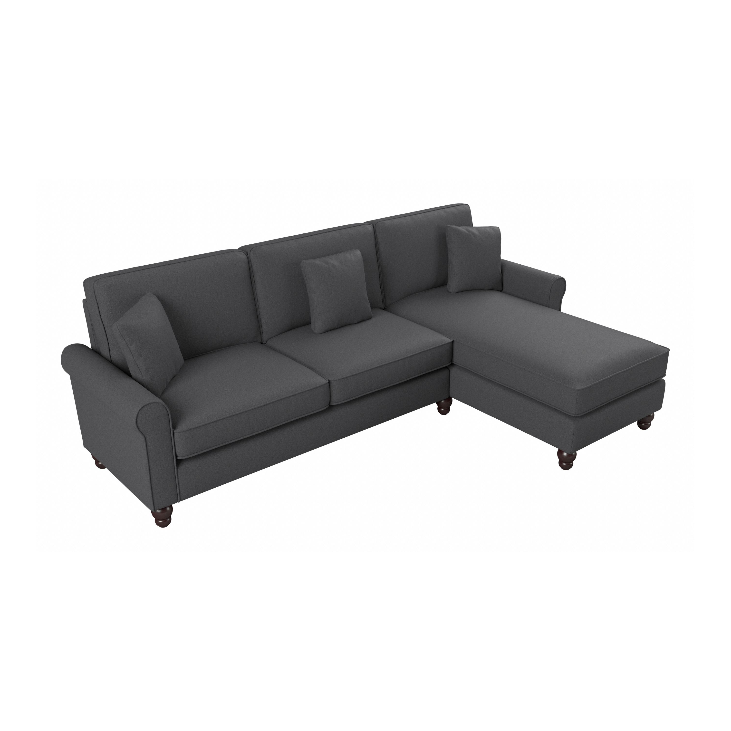 Shop Bush Furniture Hudson 102W Sectional Couch with Reversible Chaise Lounge 02 HDY102BCGH-03K #color_charcoal gray herringbone fabr