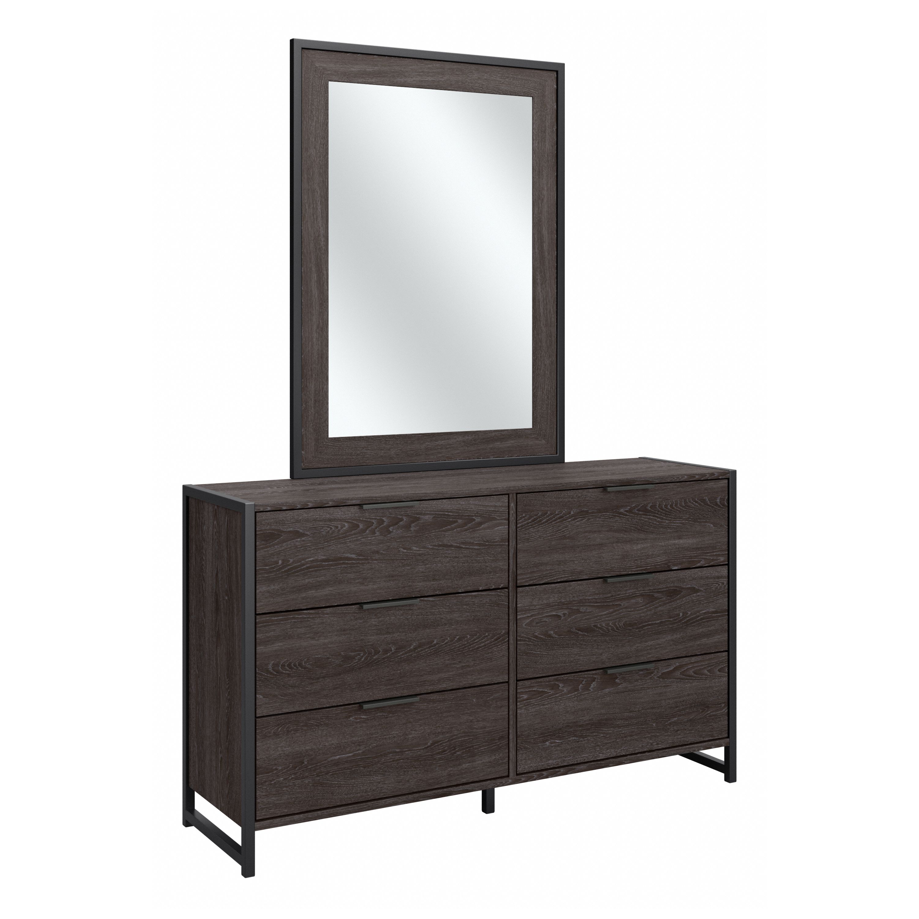 Shop Bush Furniture Atria 6 Drawer Dresser with Mirror 02 ATR015CR #color_charcoal gray
