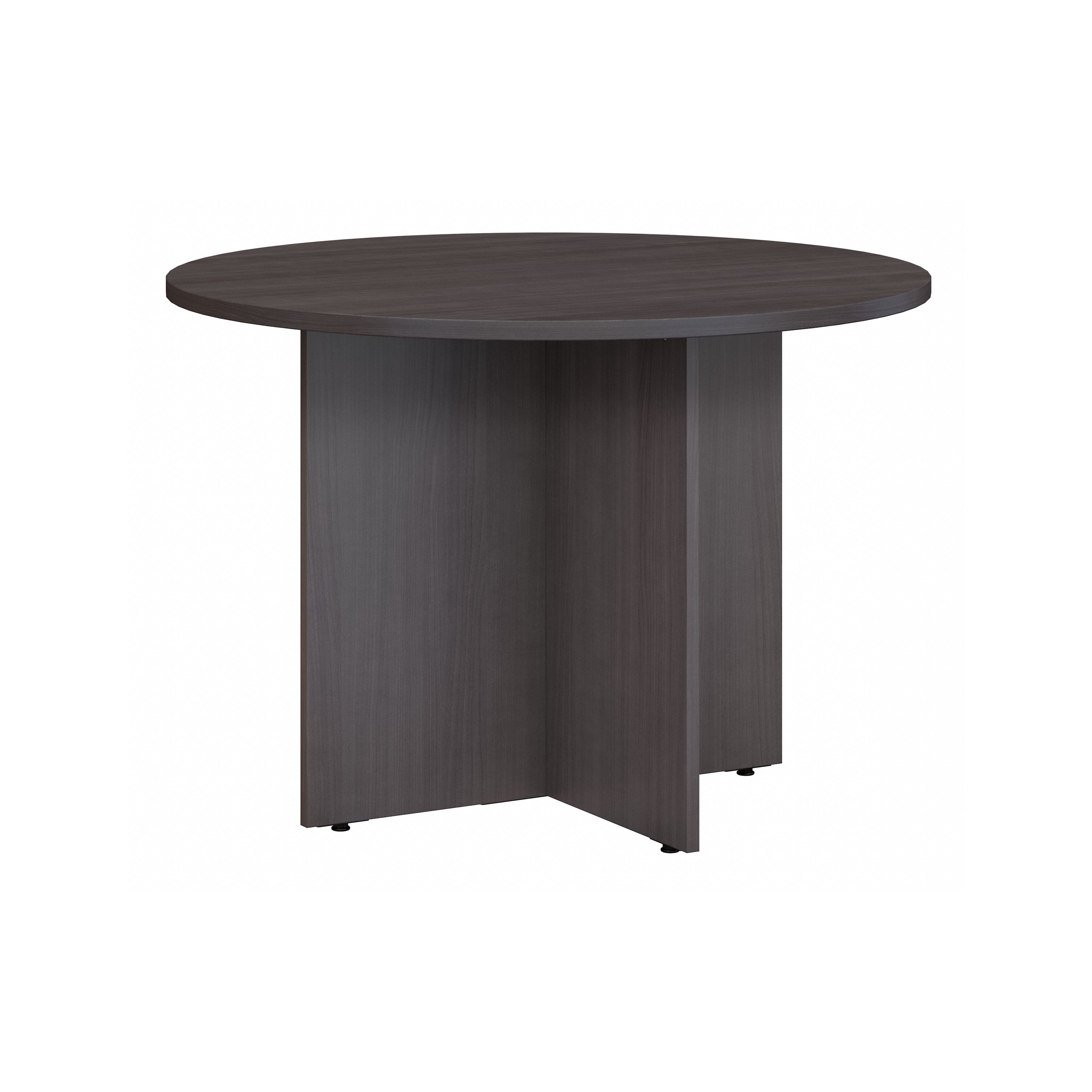 Shop Bush Business Furniture 42W Round Conference Table with Wood Base 02 99TB42RSG #color_storm gray