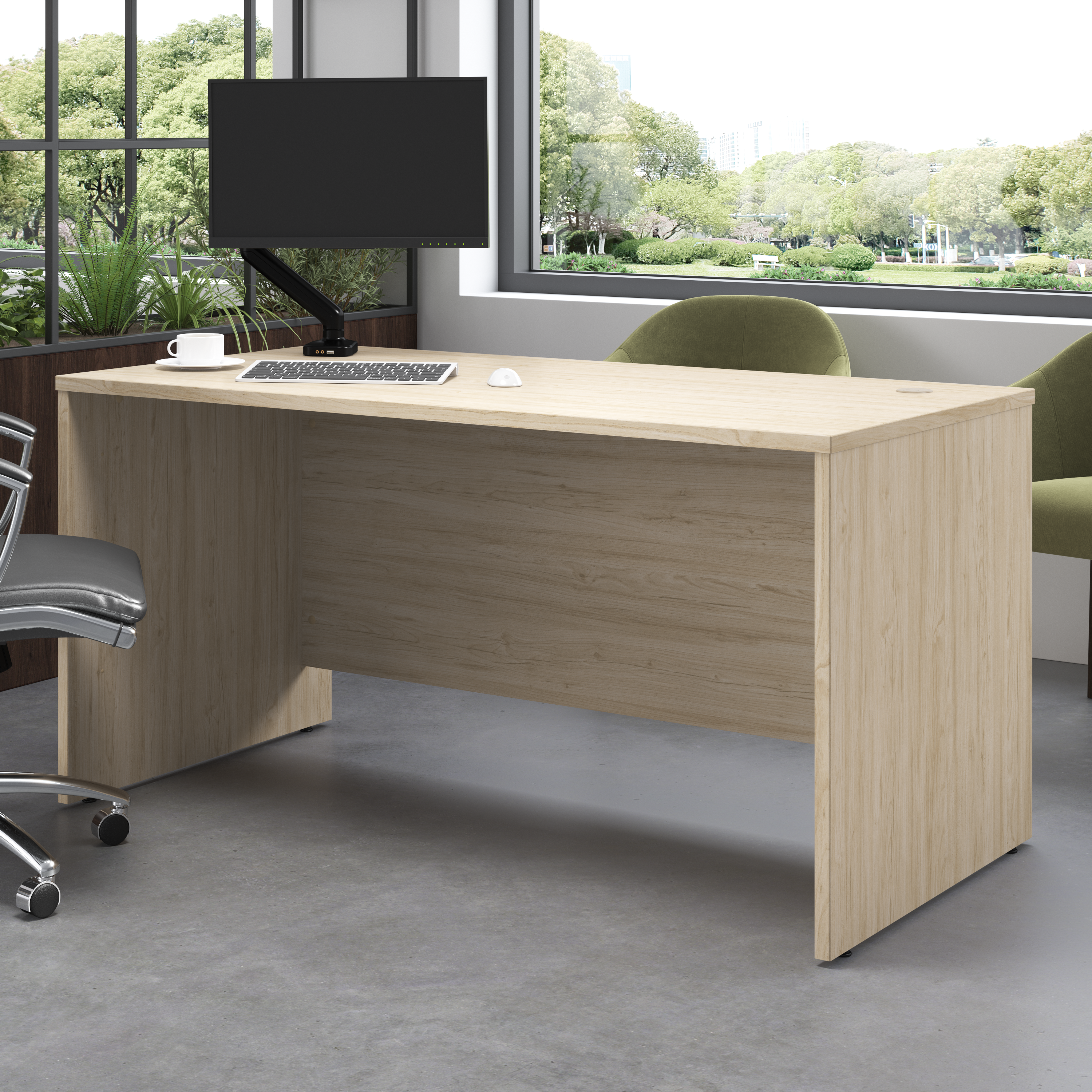 Shop Bush Business Furniture Studio C 60W x 30D Office Desk 01 SCD260NE #color_natural elm