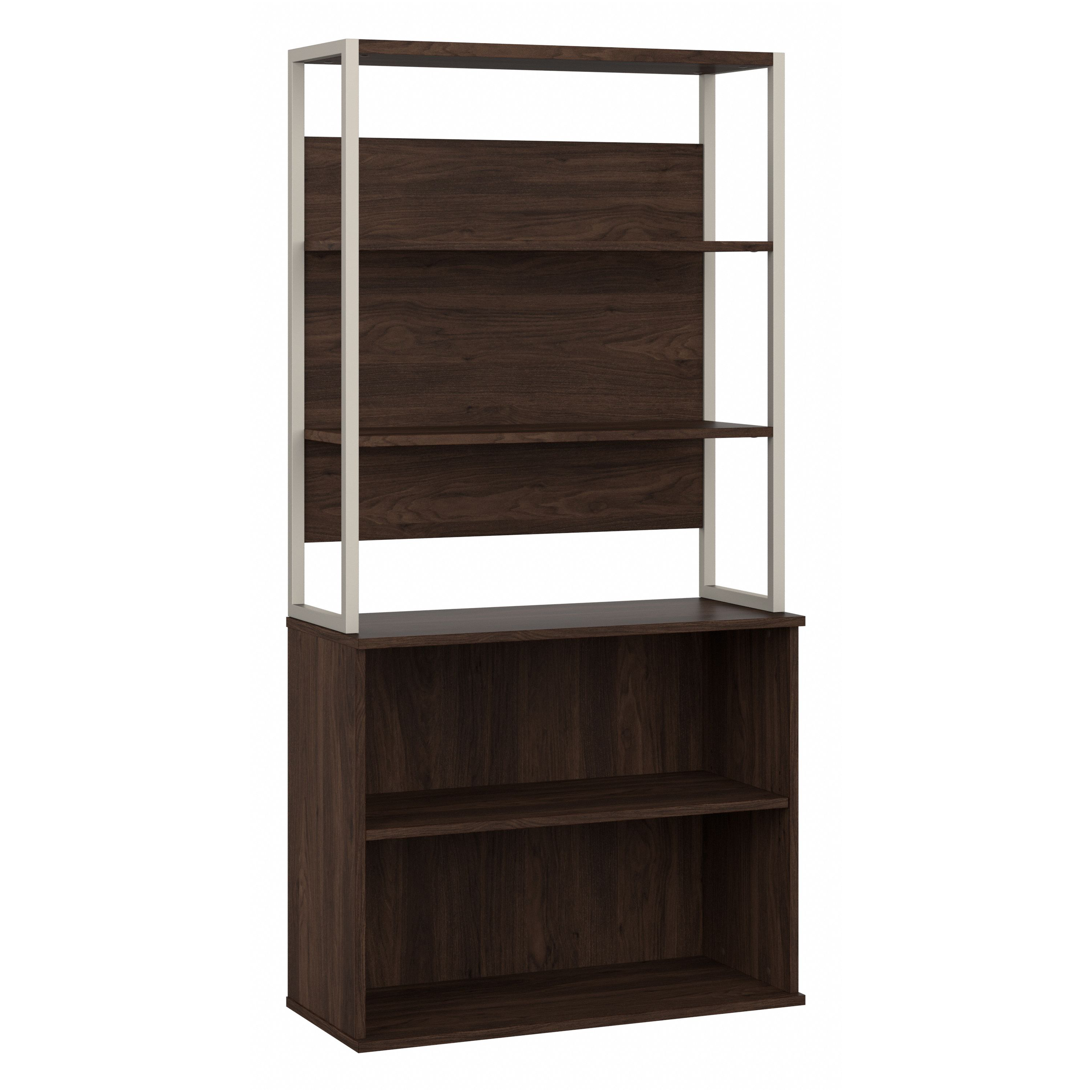 Shop Bush Business Furniture Hybrid Tall Etagere Bookcase 02 HYB023BW #color_black walnut
