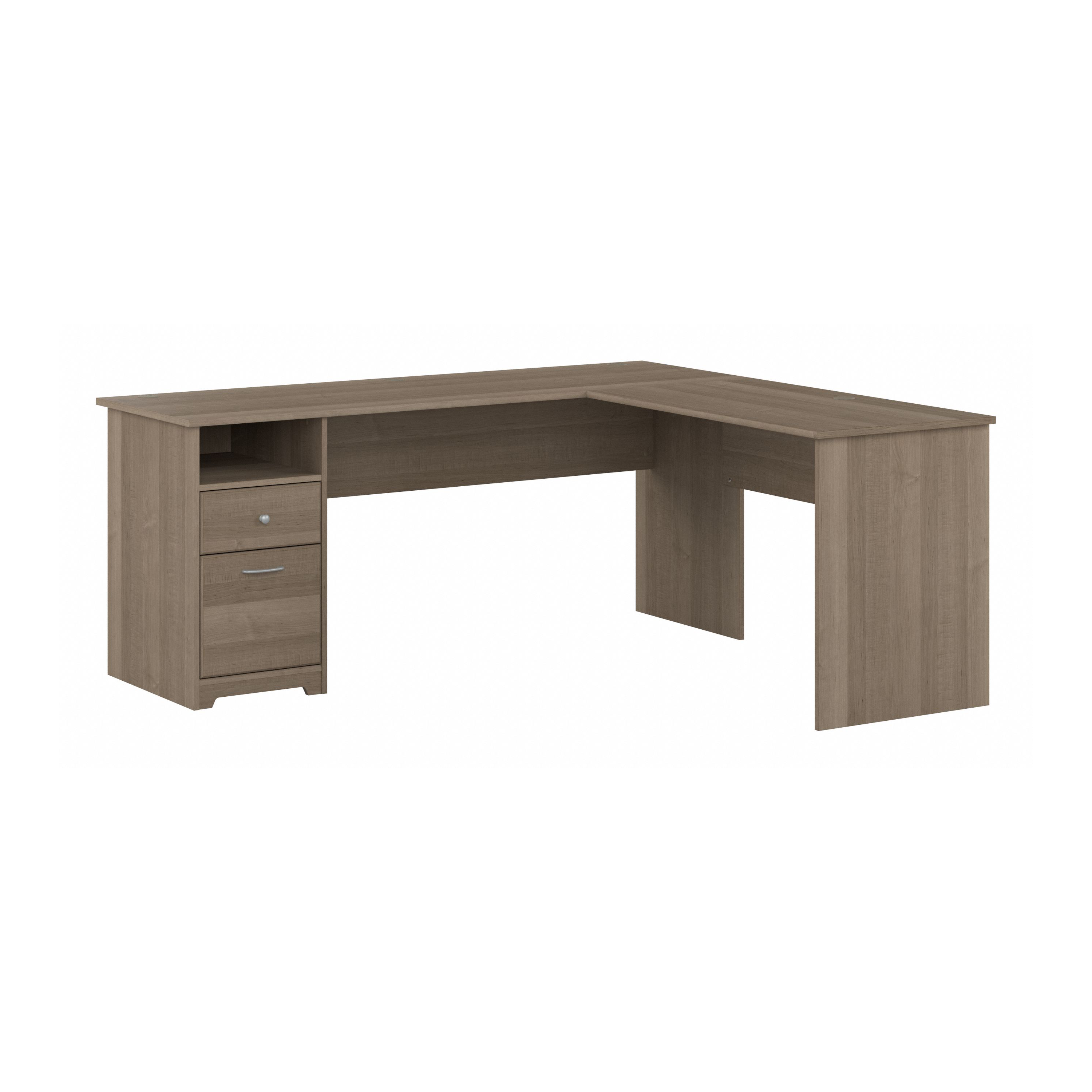 Shop Bush Furniture Cabot 72W L Shaped Computer Desk with Drawers 02 CAB051AG #color_ash gray
