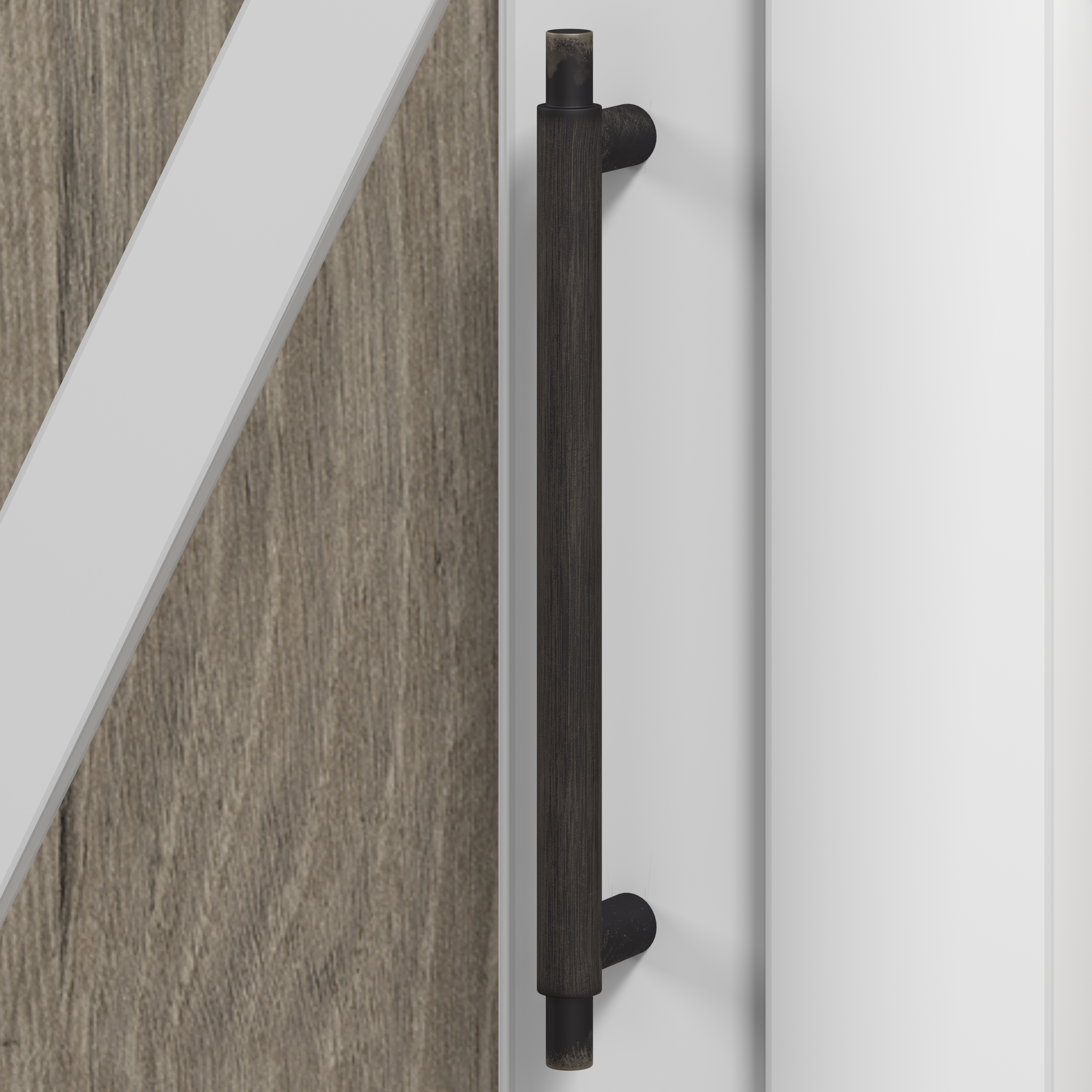 Shop Bush Furniture Key West Tall Bathroom Cabinet with Doors and Shelves 03 KWS266G2W-Z1 #color_shiplap gray/pure white