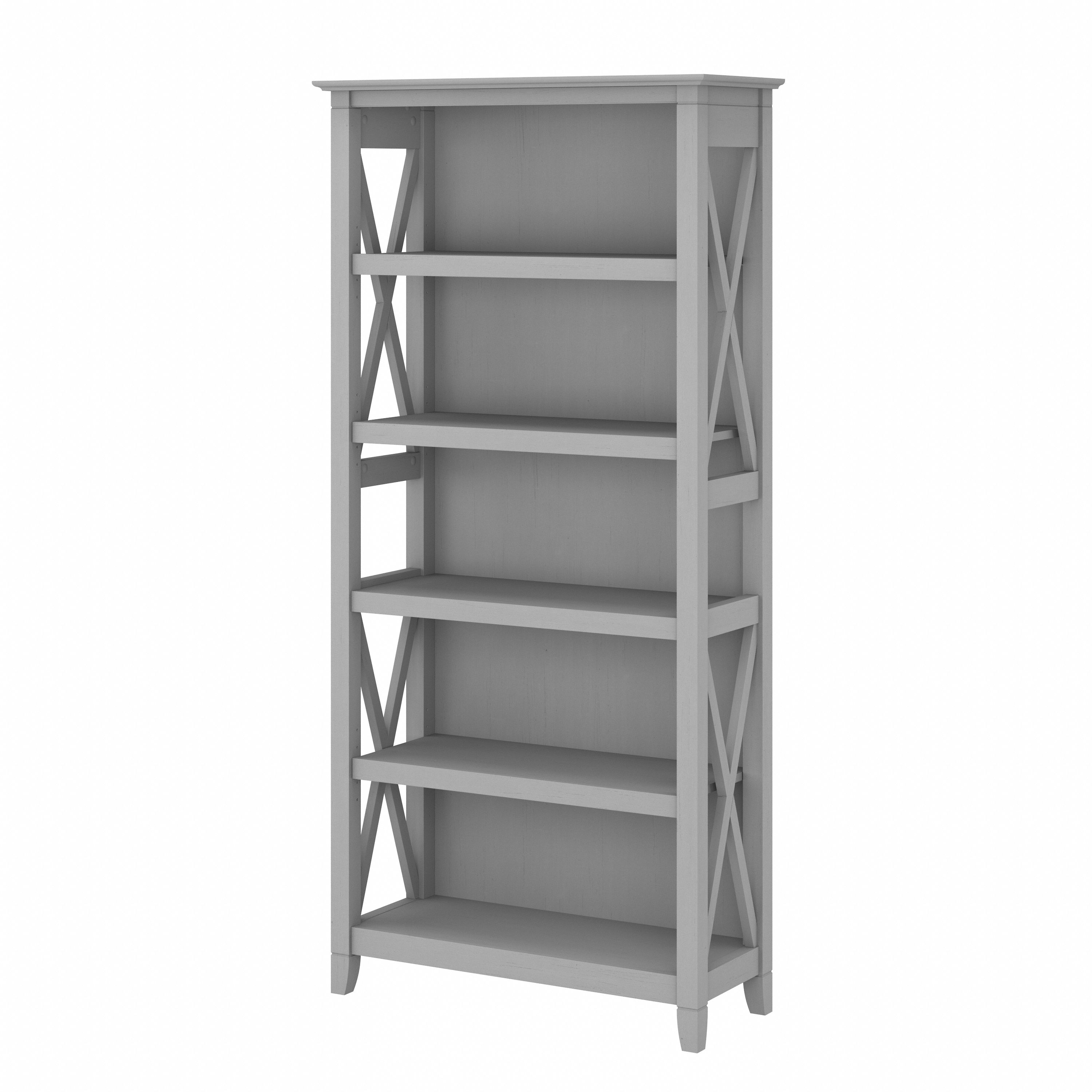 Shop Bush Furniture Key West Tall 5 Shelf Bookcase 02 KWB132CG-03 #color_cape cod gray