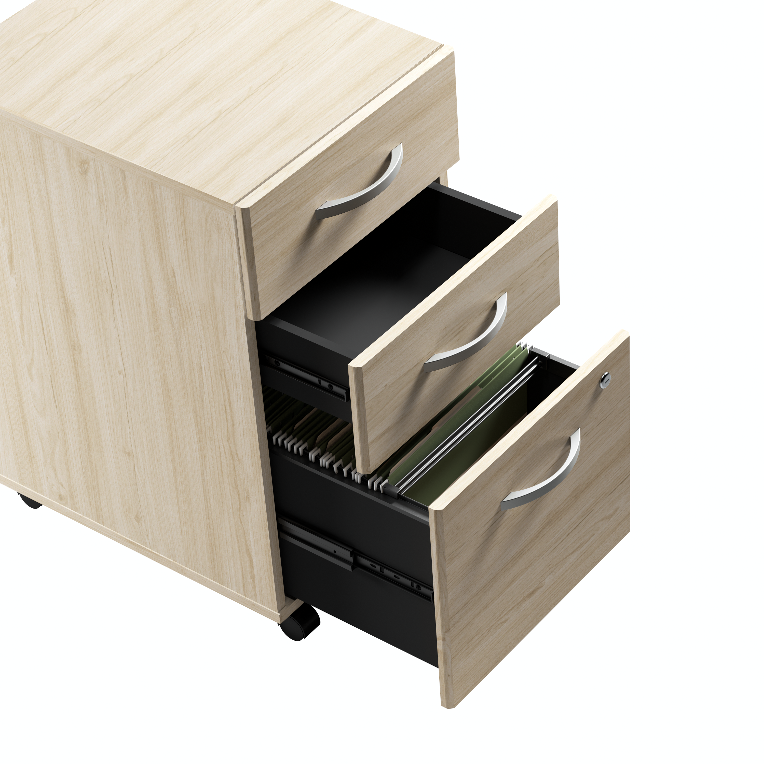 Shop Bush Business Furniture Studio C 72W x 36D U Shaped Desk with Hutch and Mobile File Cabinet 03 STC003NESU #color_natural elm