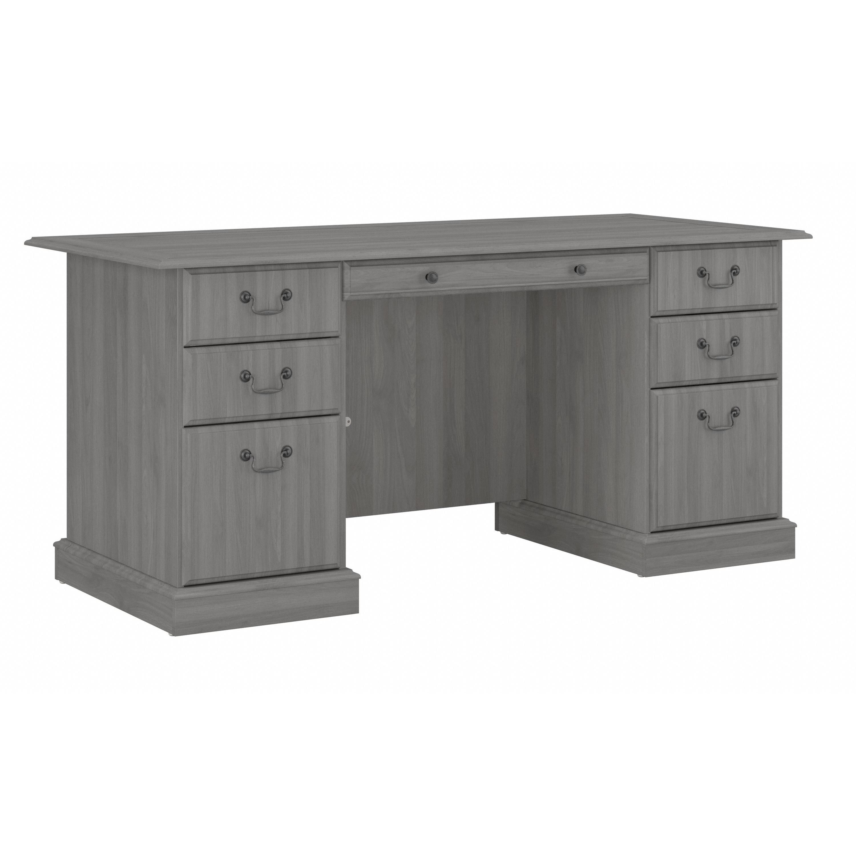 Shop Bush Furniture Saratoga Executive Desk with Drawers 02 EX45866-03K #color_modern gray