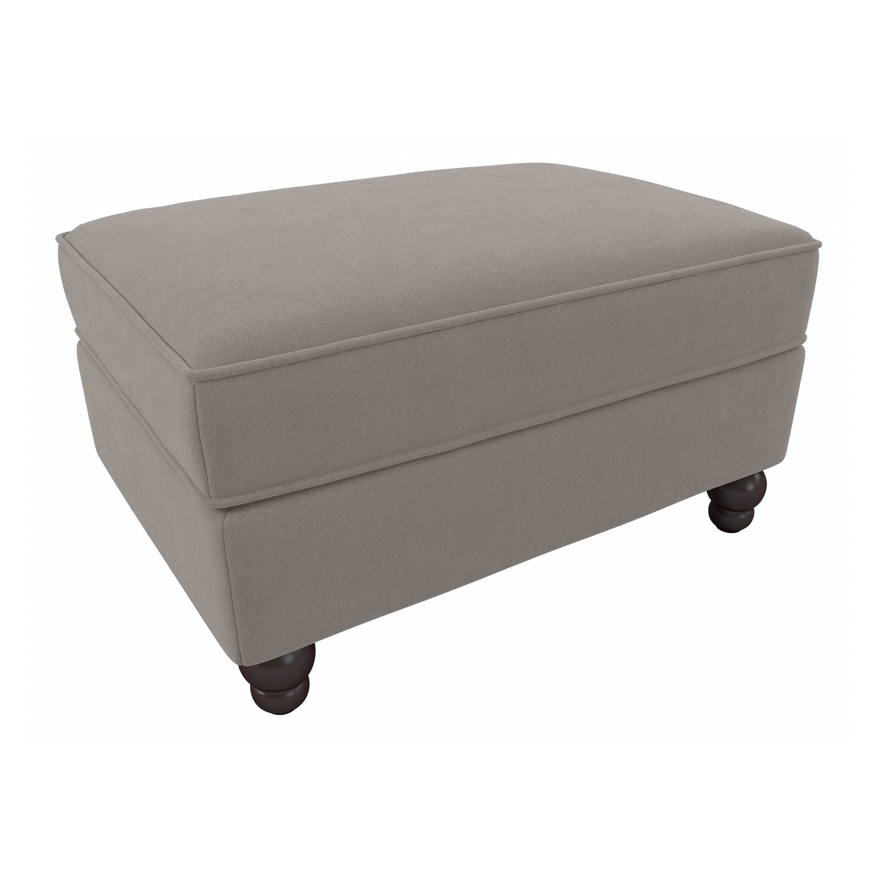 Shop Bush Furniture Hudson Storage Ottoman 02 HDO34BBGH-Z #color_beige herringbone fabric