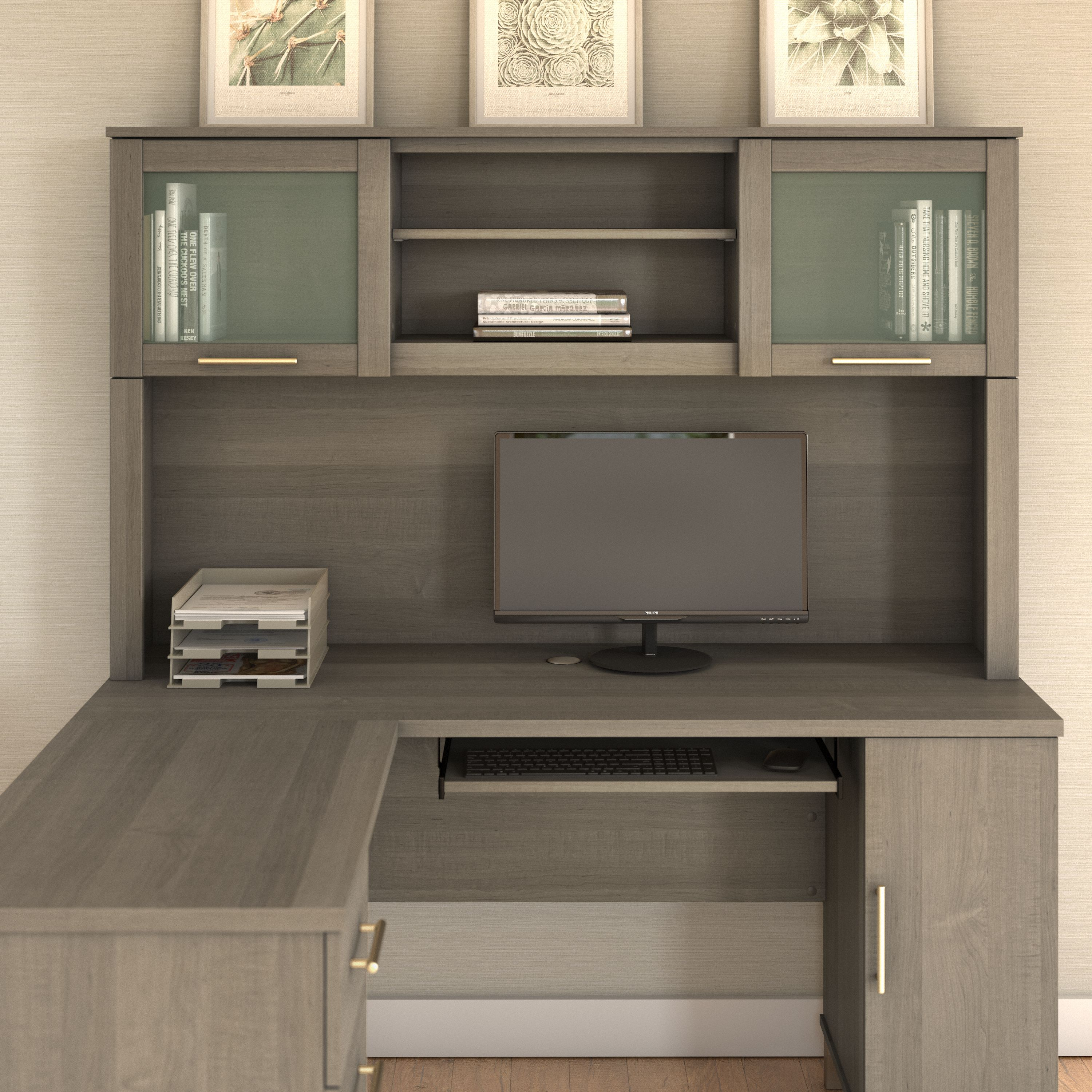 Shop Bush Furniture Somerset 60W Desk Hutch 01 WC81631 #color_ash gray