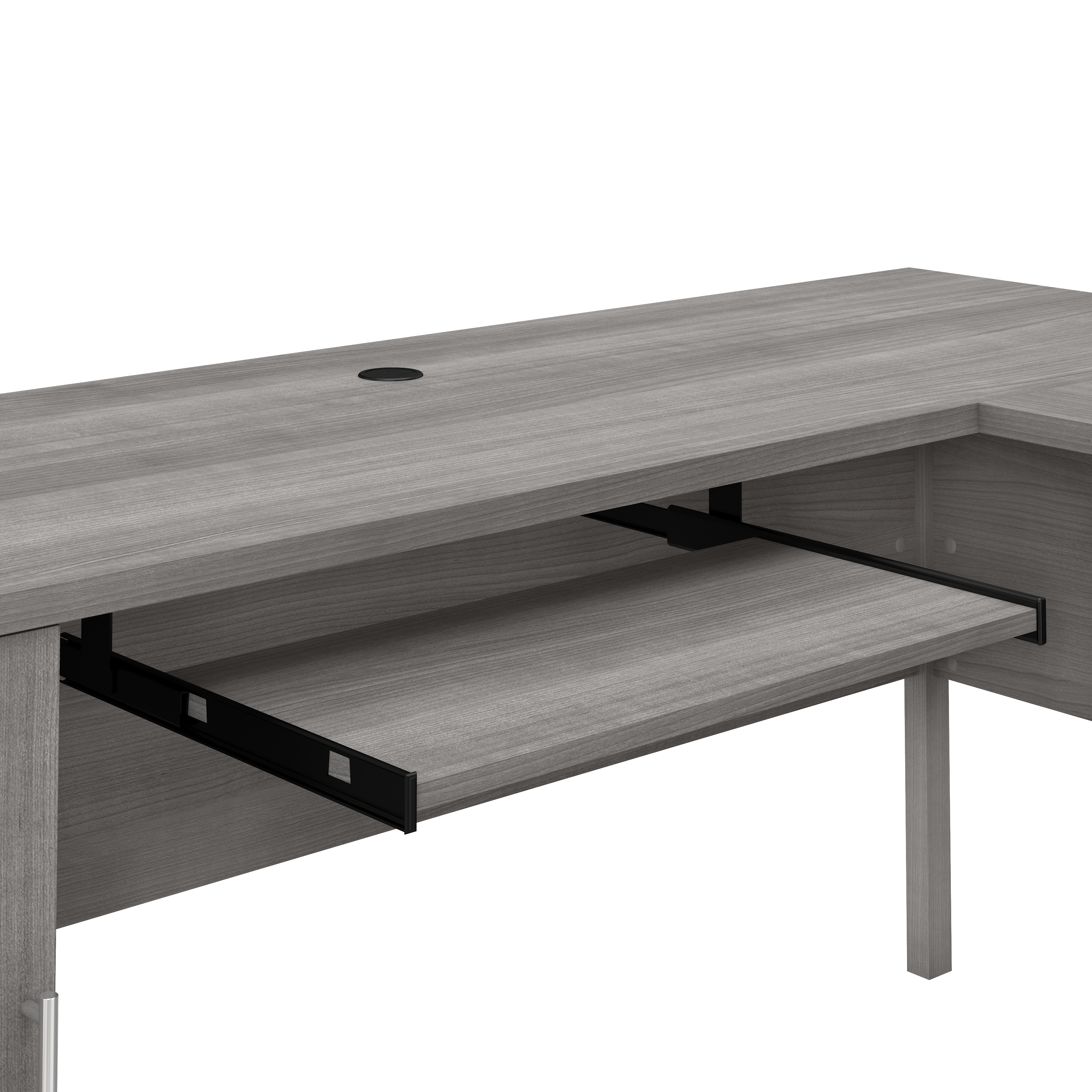 Shop Bush Furniture Somerset 60W L Shaped Desk with Hutch and 5 Shelf Bookcase 03 SET010PG #color_platinum gray