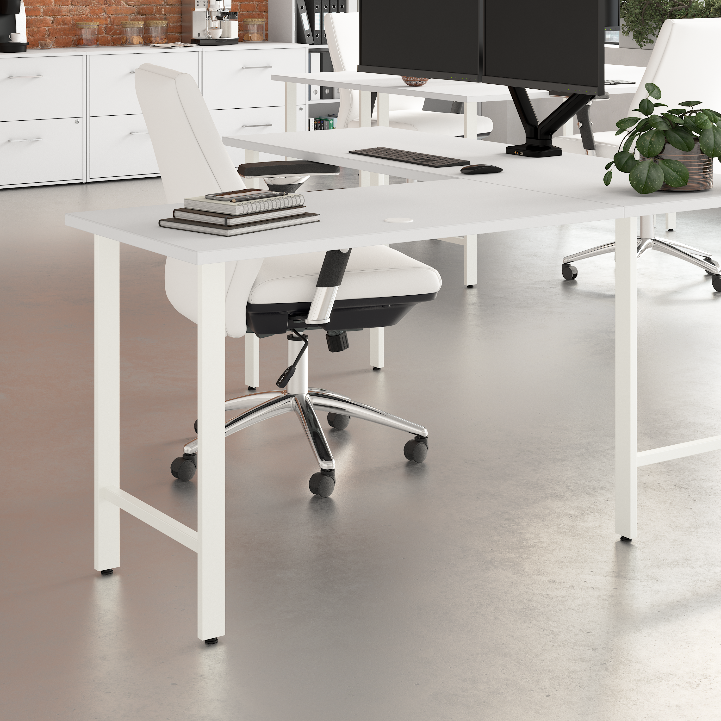 Shop Bush Business Furniture Hustle 42W x 24D Desk Return with Metal Legs 01 HUR142WH #color_white