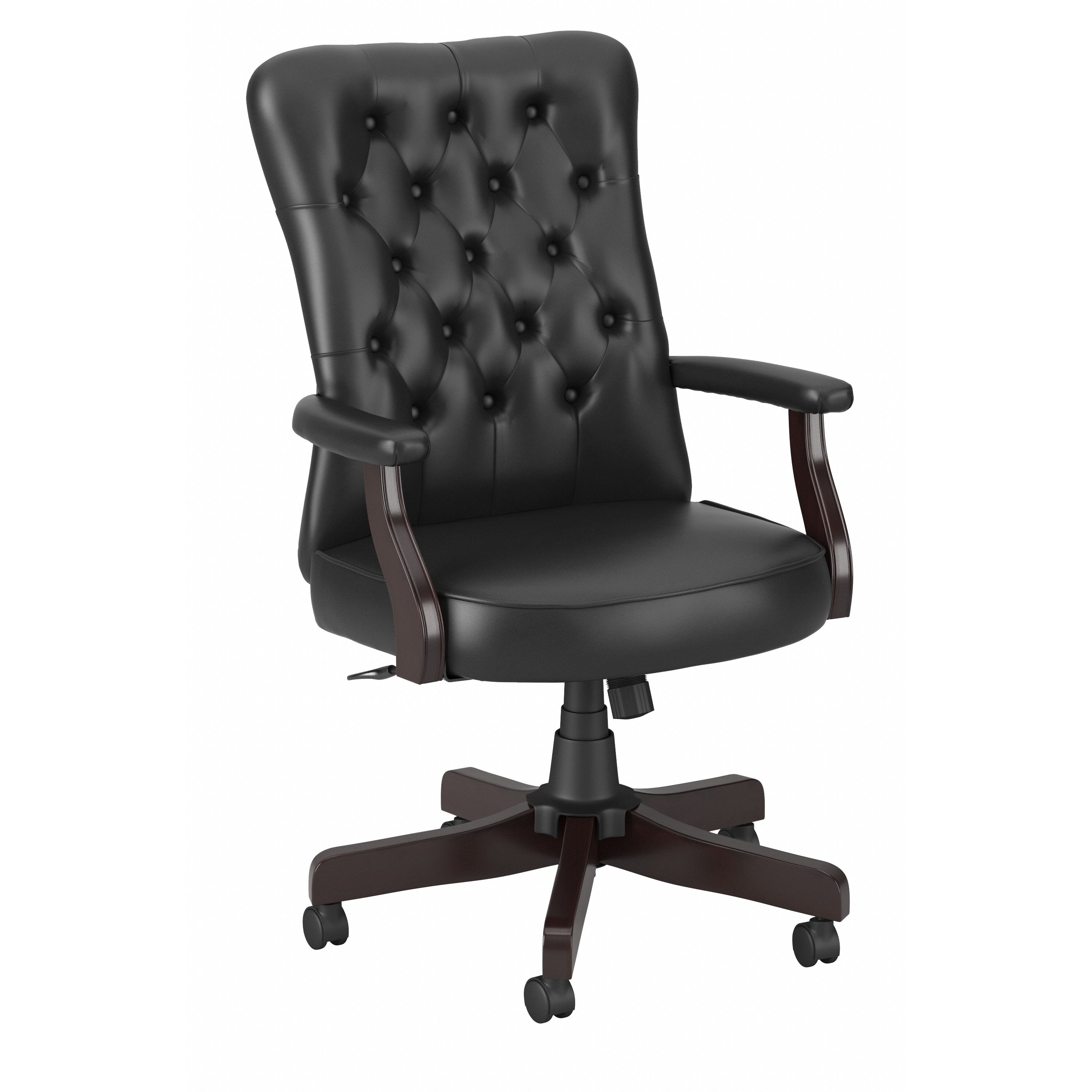 Shop Bush Business Furniture Arden Lane High Back Tufted Office Chair with Arms 02 CH2303BLL-03 #color_black leather