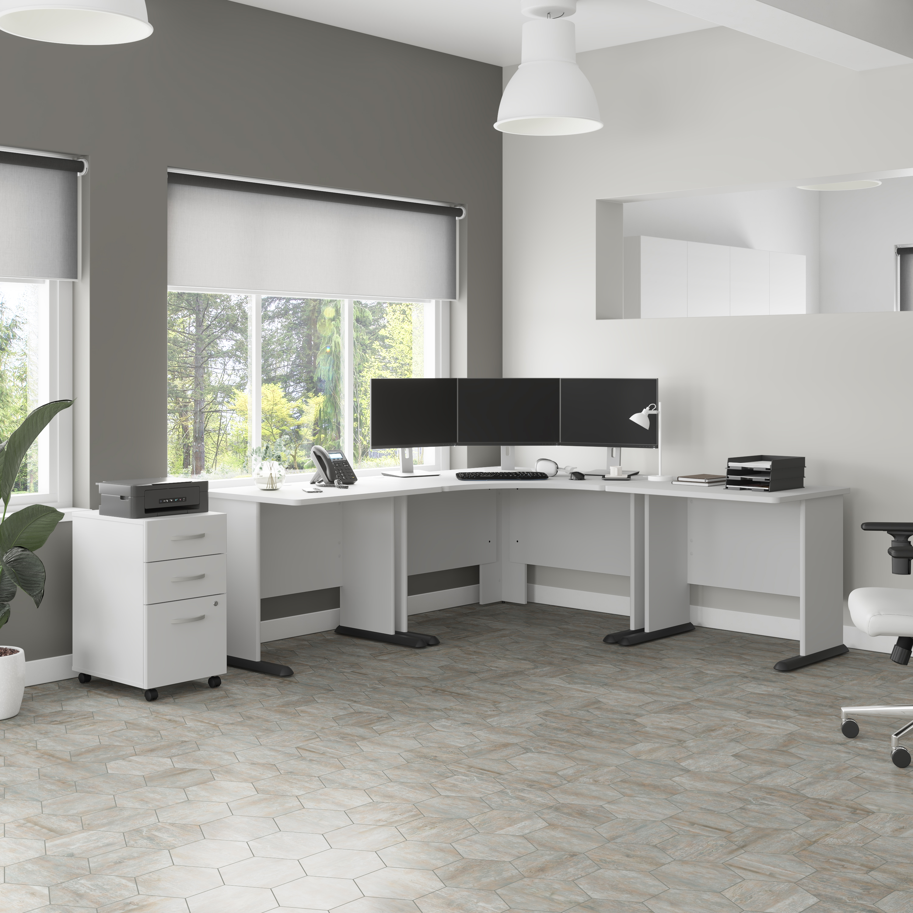 Shop Bush Business Furniture Studio A 48W Corner Computer Desk 08 SDD148WH #color_white