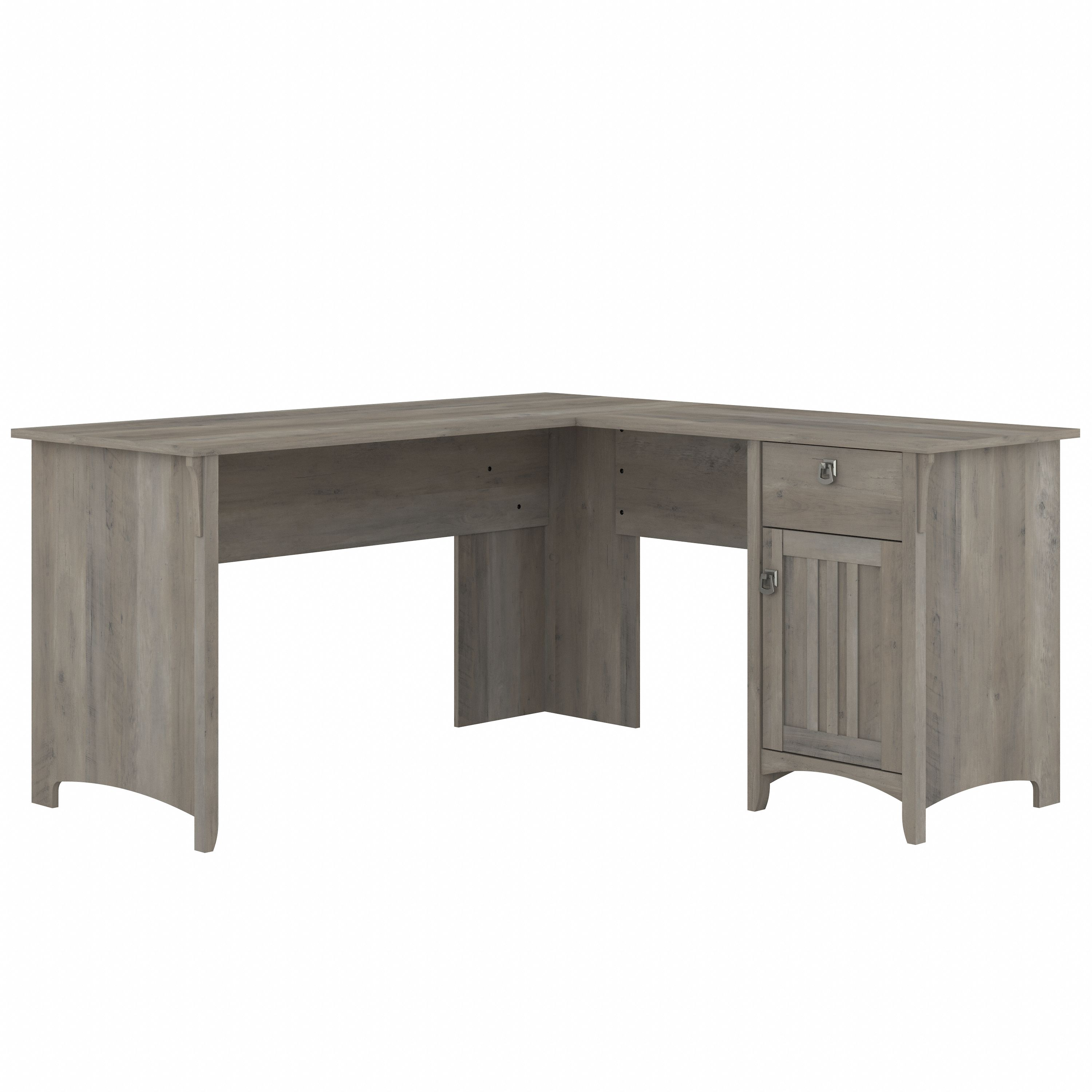 Shop Bush Furniture Salinas 60W L Shaped Desk with Storage 02 SAD160DG-03 #color_driftwood gray