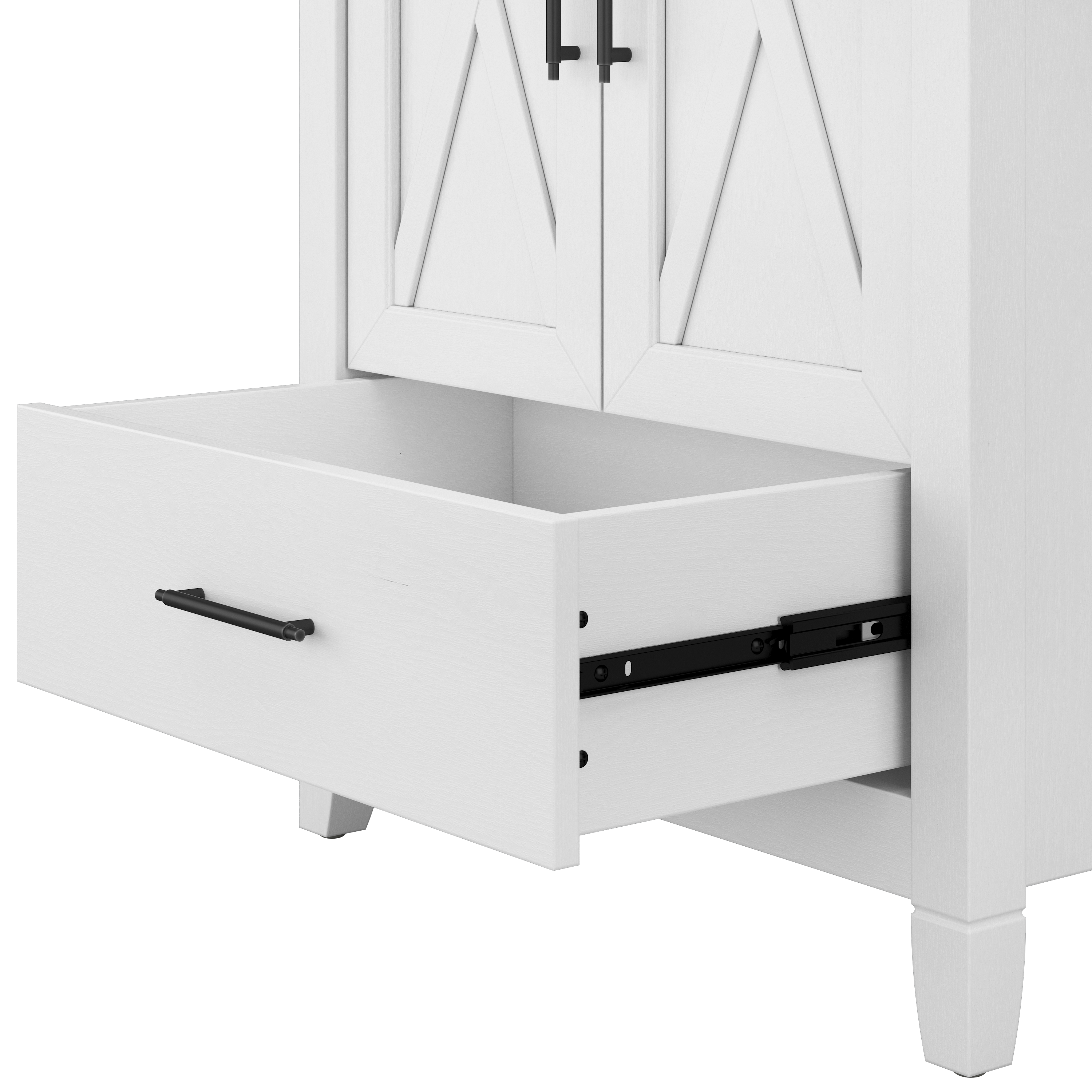 Shop Bush Furniture Key West 48W Double Vanity Set with Sinks and Medicine Cabinets 05 KWS041WAS #color_white ash