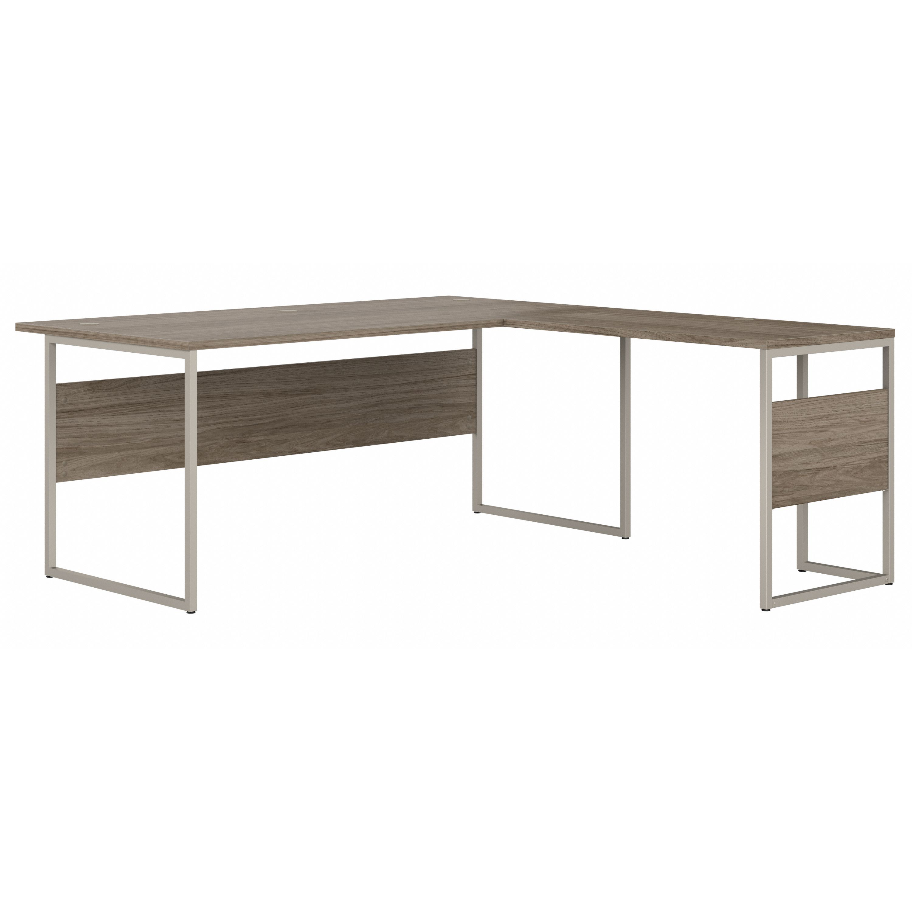 Shop Bush Business Furniture Hybrid 72W x 36D L Shaped Table Desk with Metal Legs 02 HYB025MH #color_modern hickory