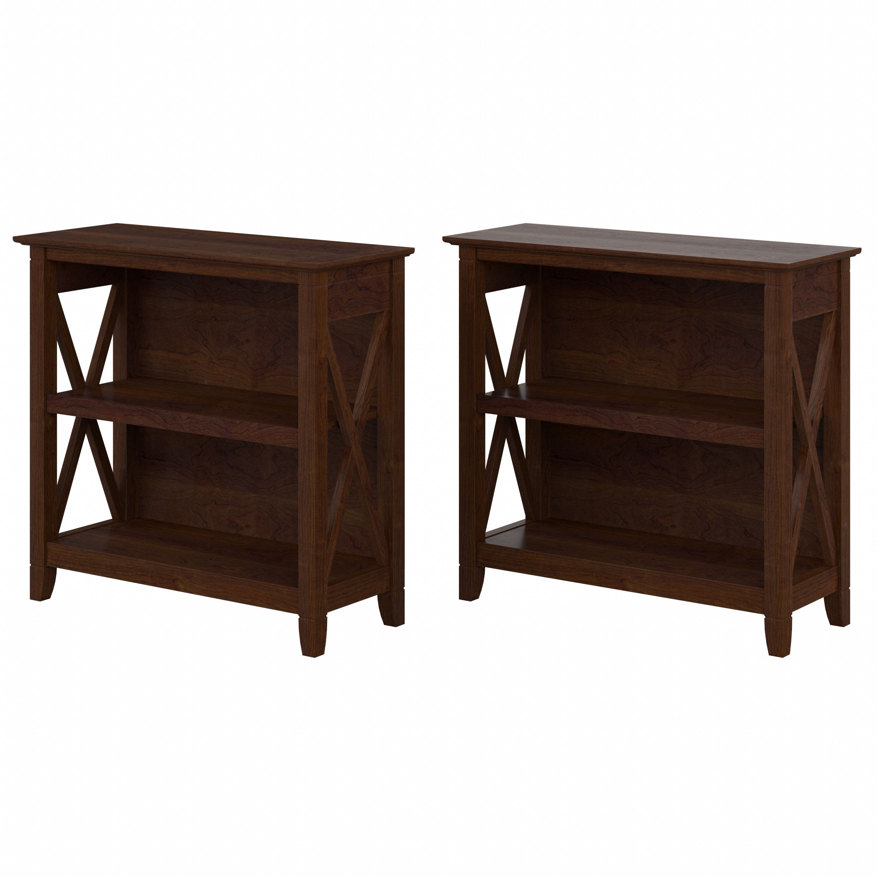 Shop Bush Furniture Key West Small 2 Shelf Bookcase - Set of 2 02 KWS053BC #color_bing cherry