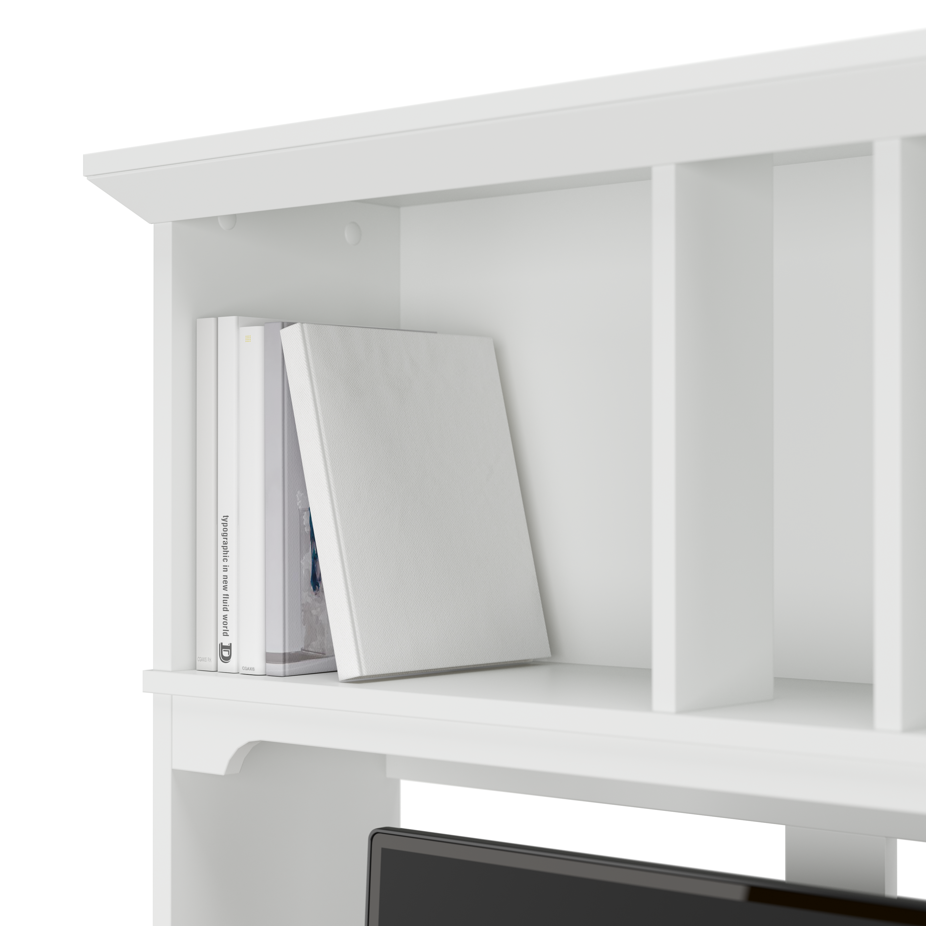 Shop Bush Furniture Salinas 60W L Shaped Desk with Hutch 04 SAL004G2W #color_shiplap gray/pure white