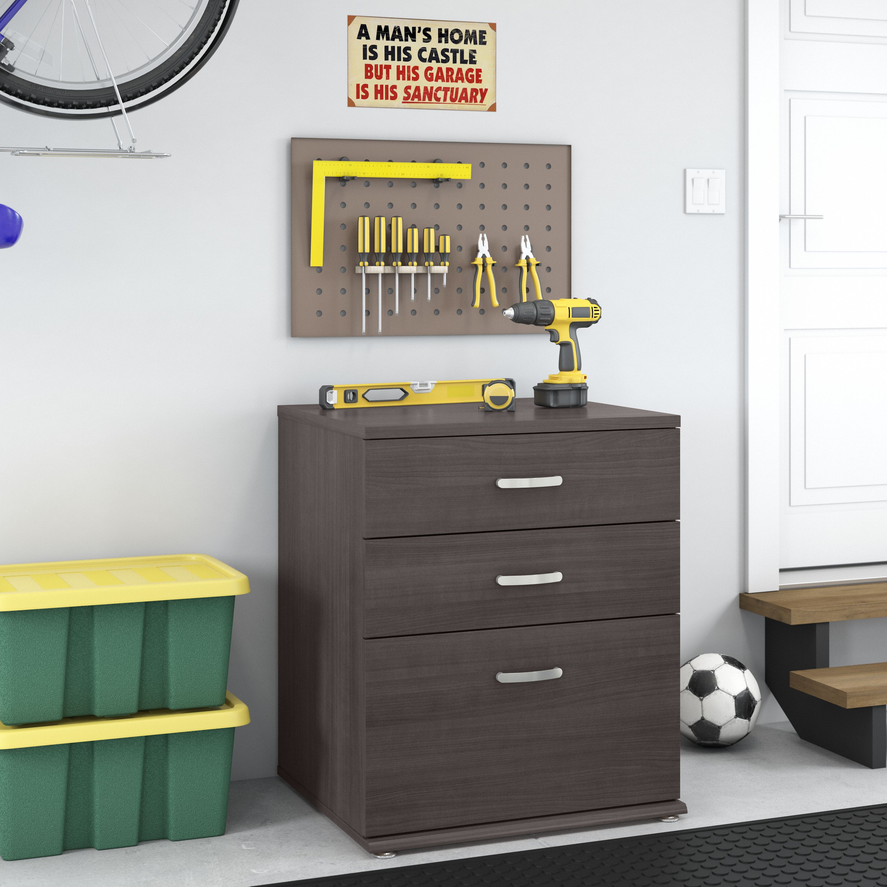 Shop Bush Business Furniture Universal Garage Storage Cabinet with Drawers 01 GAS328SG-Z #color_storm gray