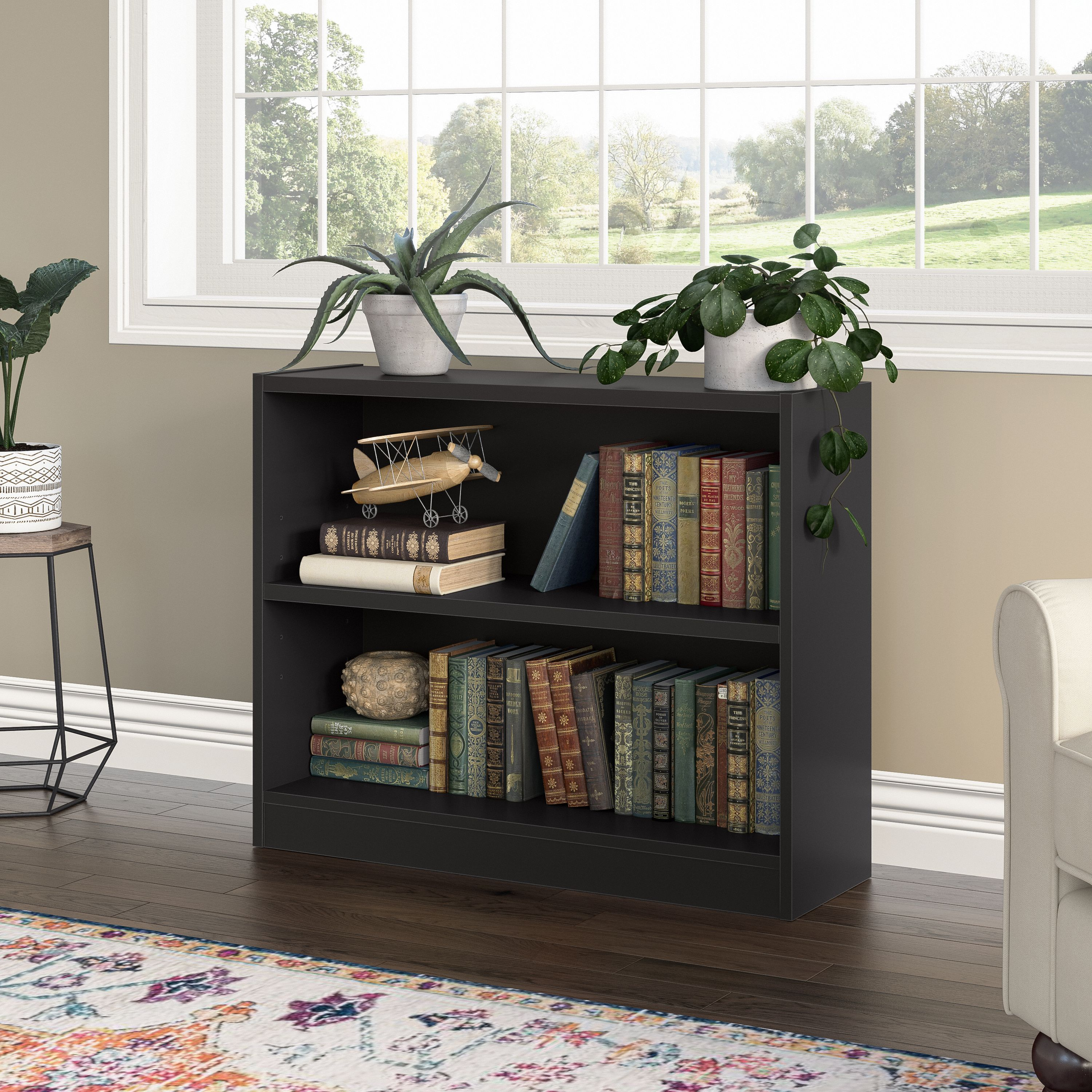 Shop Bush Furniture Universal Small 2 Shelf Bookcase 01 WL12438 #color_black