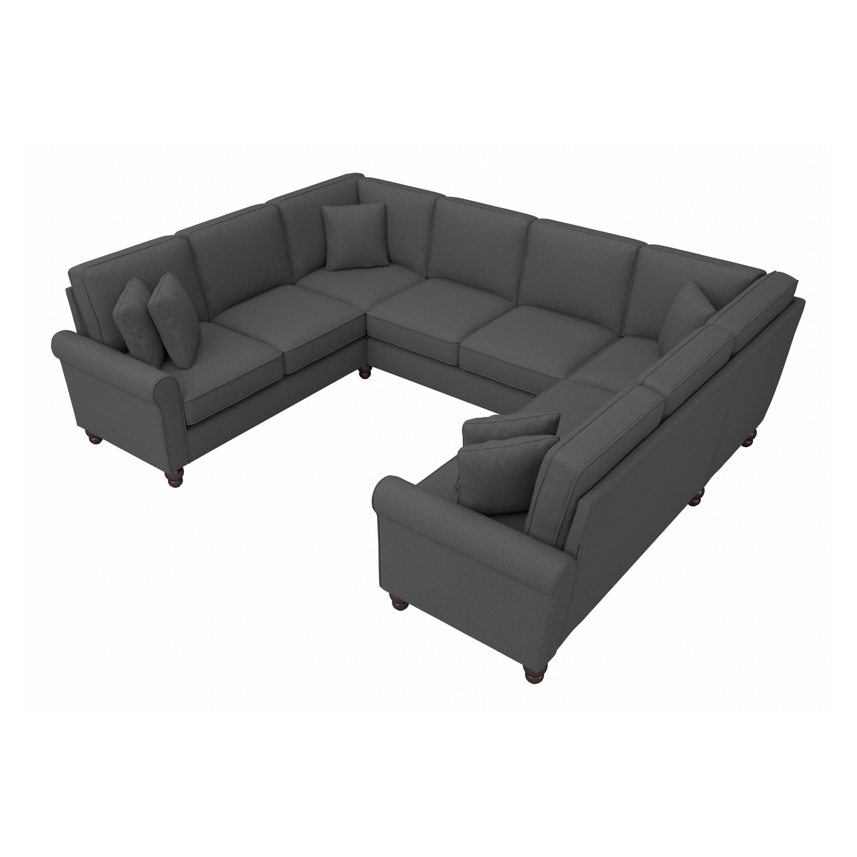 Shop Bush Furniture Hudson 113W U Shaped Sectional Couch 02 HDY112BCGH-03K #color_charcoal gray herringbone fabr