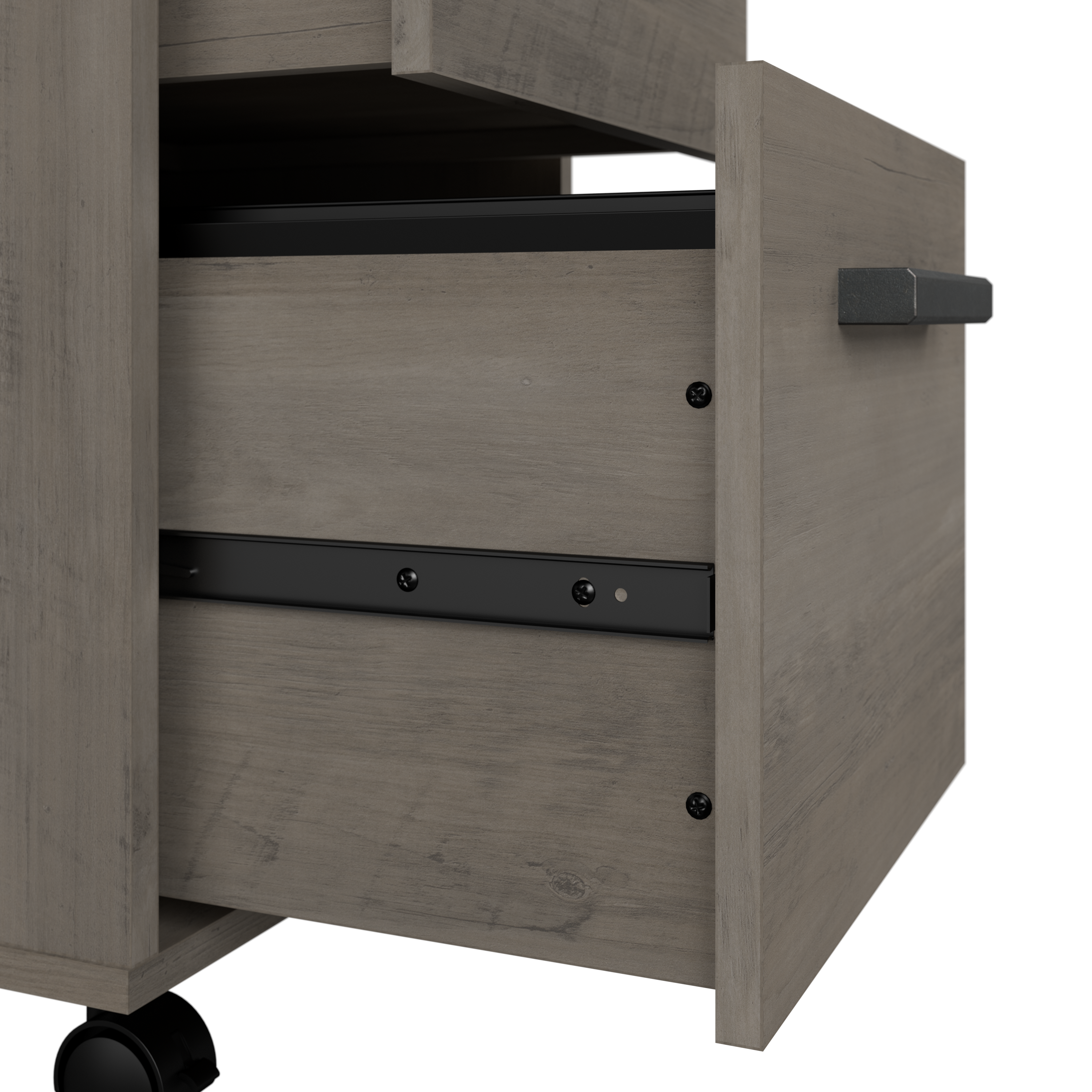 Shop Bush Furniture City Park 60W Industrial Writing Desk with Mobile File Cabinet 04 CPK004DG #color_driftwood gray