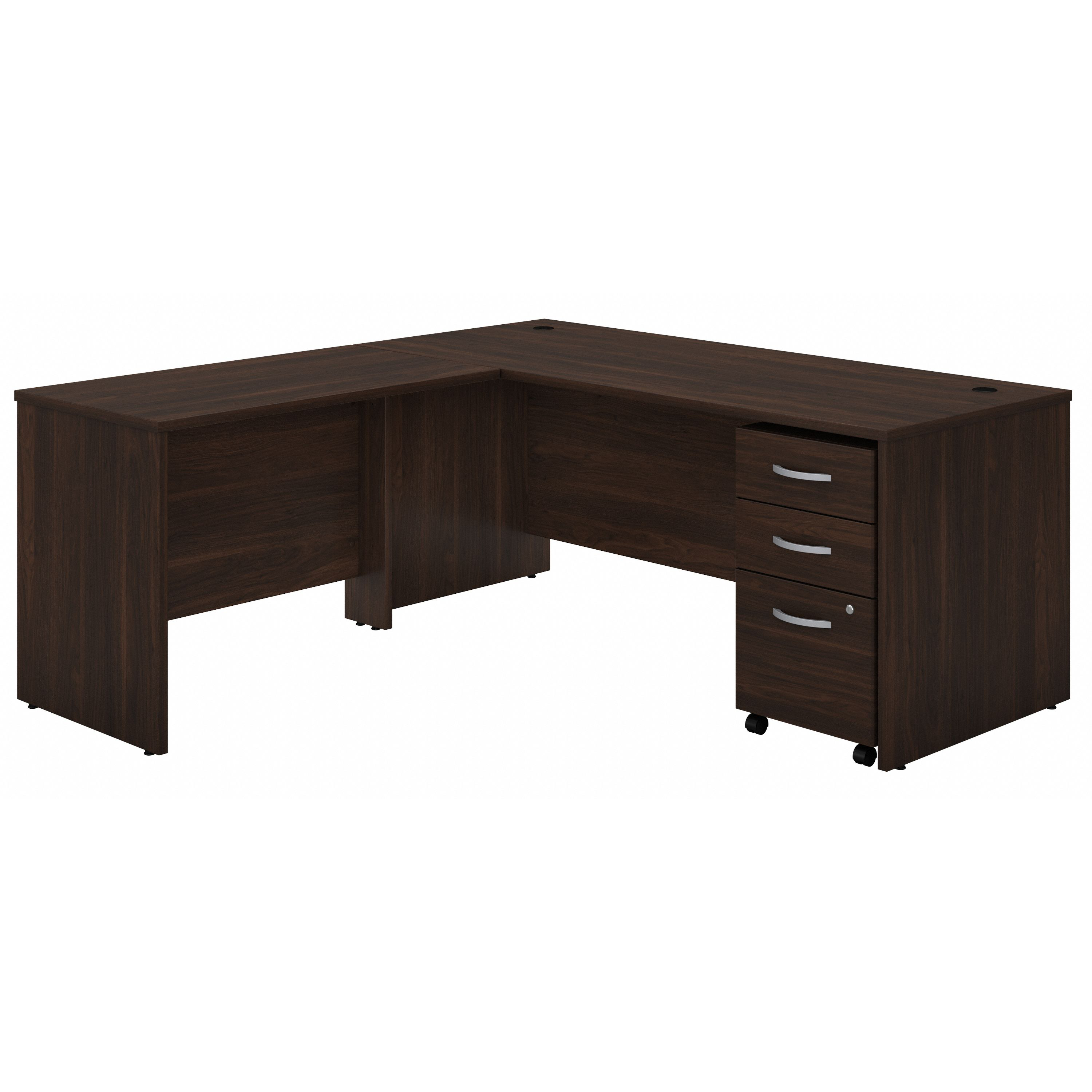 Shop Bush Business Furniture Studio C 72W x 30D L Shaped Desk with Mobile File Cabinet and 42W Return 02 STC007BWSU #color_black walnut