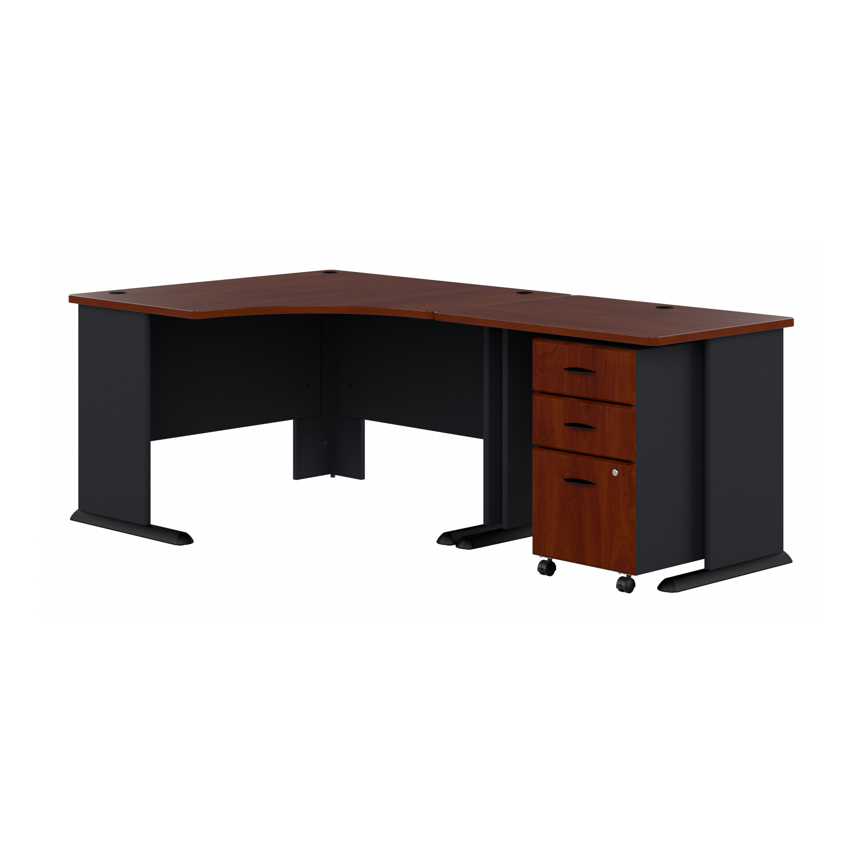 Shop Bush Business Furniture Series A 48W Corner Desk with 36W Return and Mobile File Cabinet 02 SRA005HCSU #color_hansen cherry
