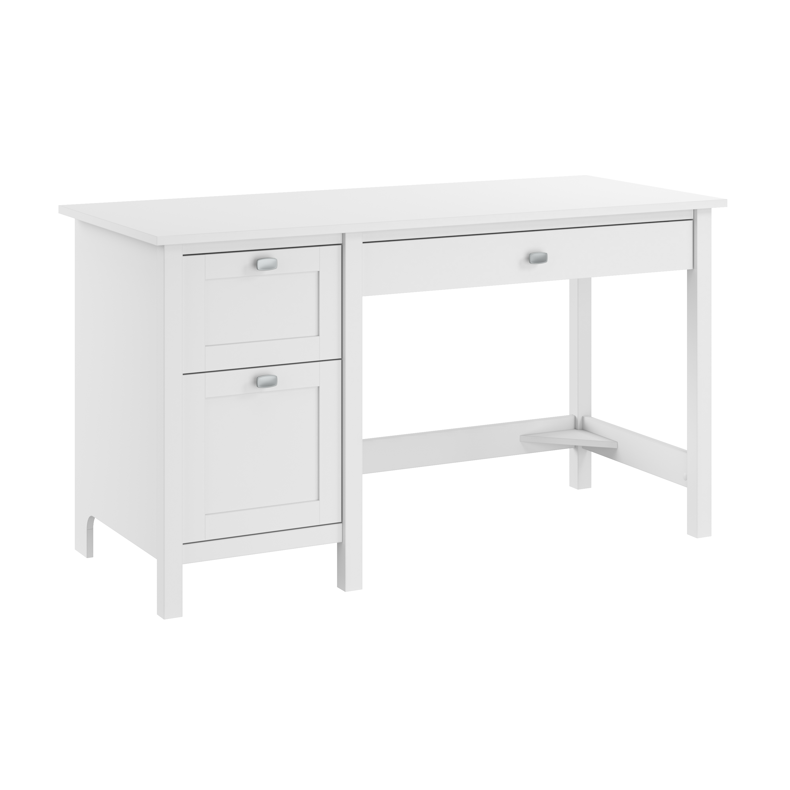 Shop Bush Furniture Broadview 54W Computer Desk with Drawers 02 BDD254WH-03 #color_pure white
