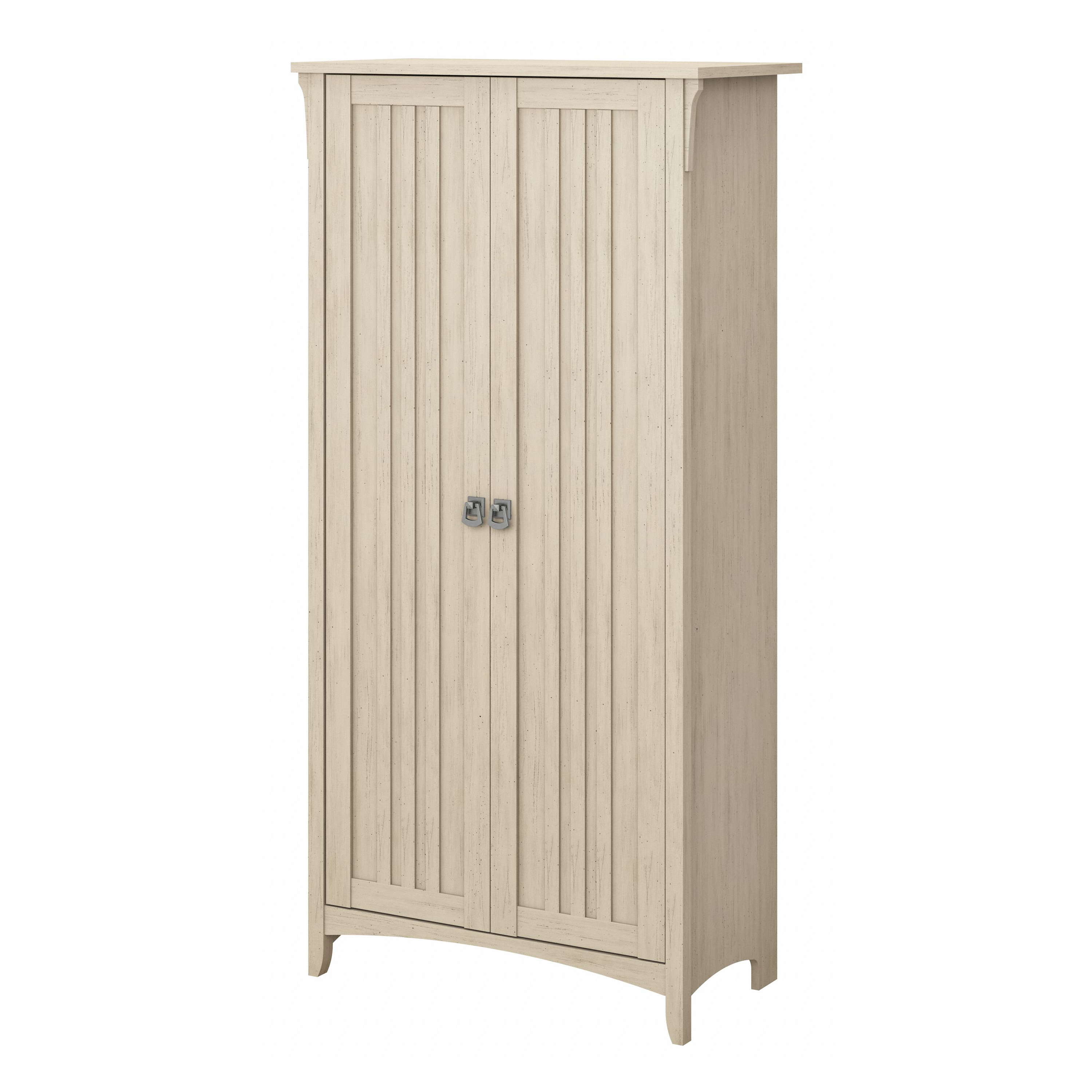 Shop Bush Furniture Salinas Tall Storage Cabinet with Doors 02 SAS332AW-03 #color_antique white