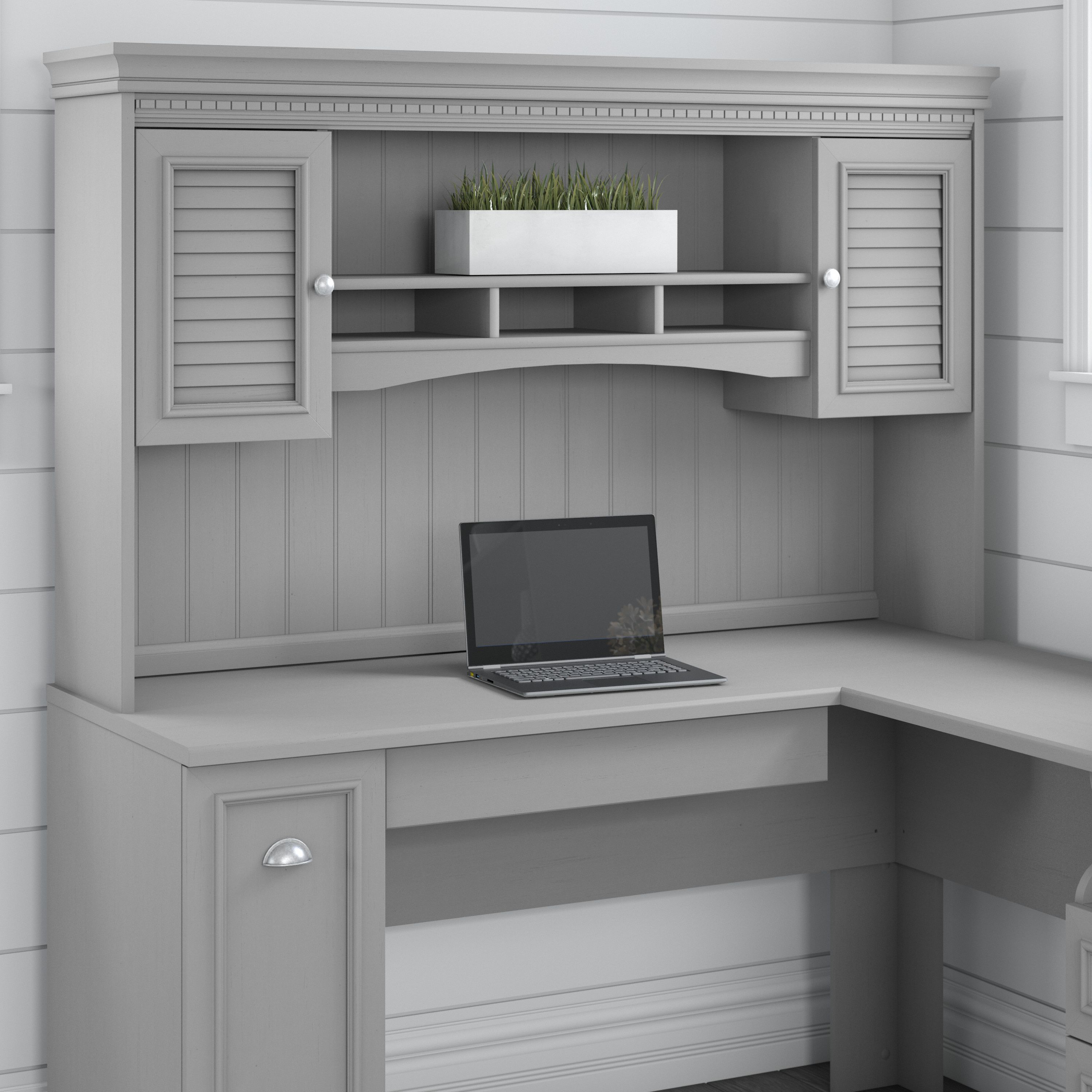 Shop Bush Furniture Fairview 60W Hutch for L Shaped Desk 01 WC53531-03 #color_cape cod gray