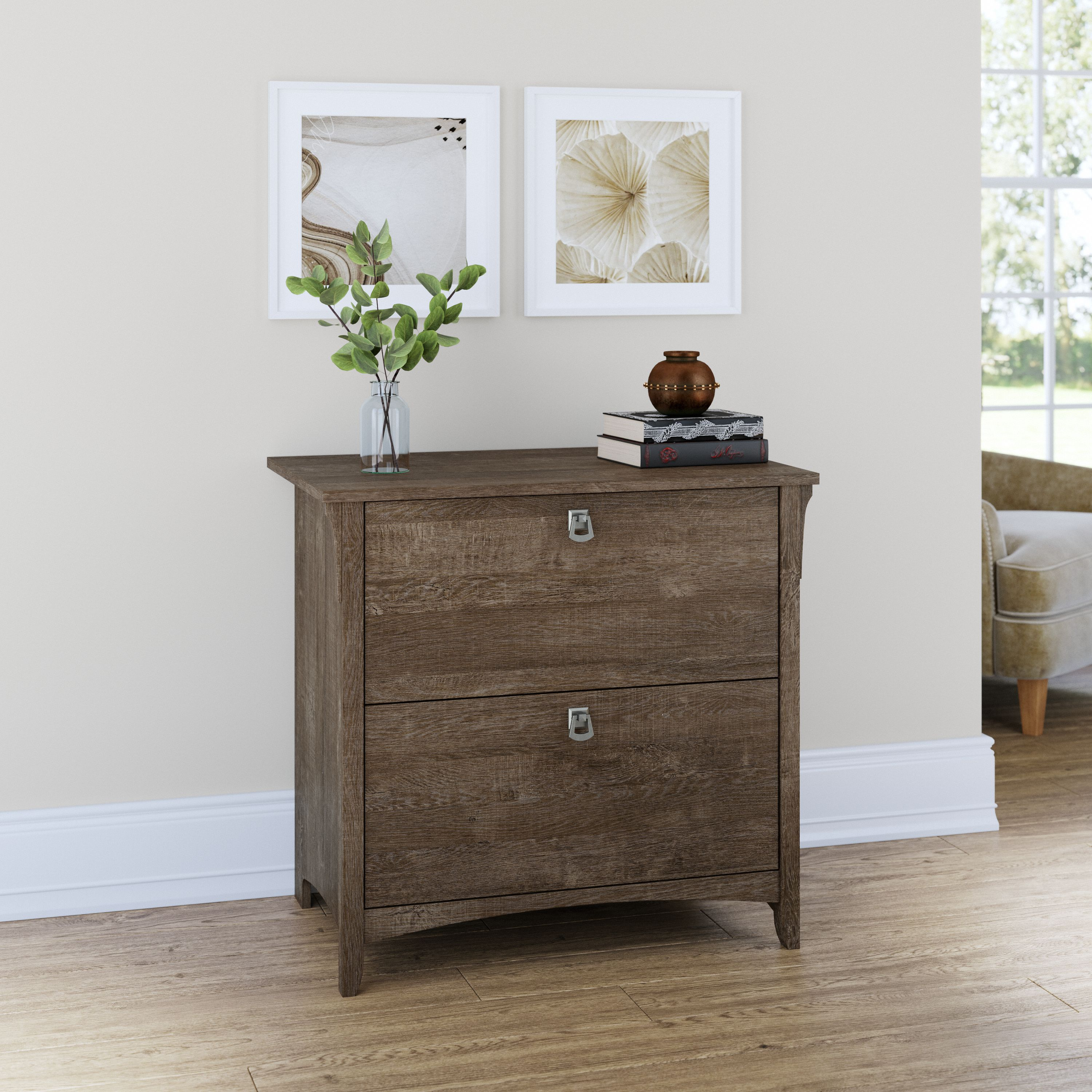 Shop Bush Furniture Salinas 2 Drawer Lateral File Cabinet 01 SAF132ABR-03 #color_ash brown