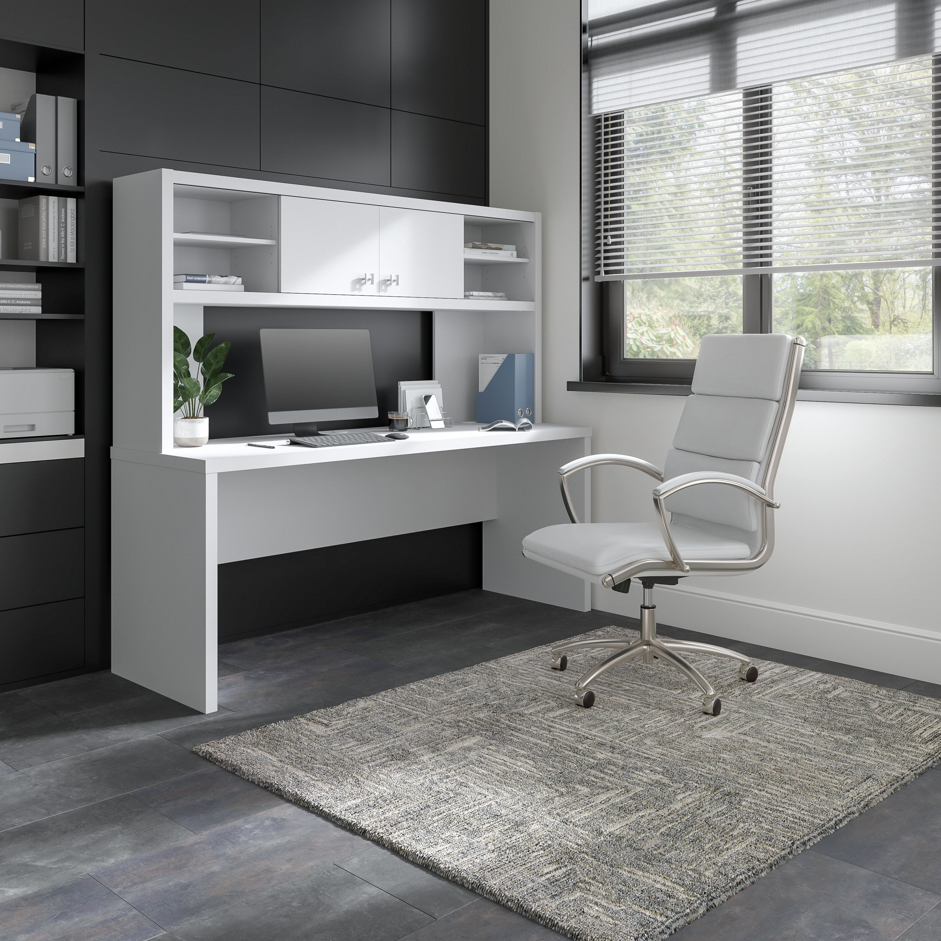 Shop Bush Business Furniture Echo 72W Computer Desk with Hutch 01 ECH056PW #color_pure white