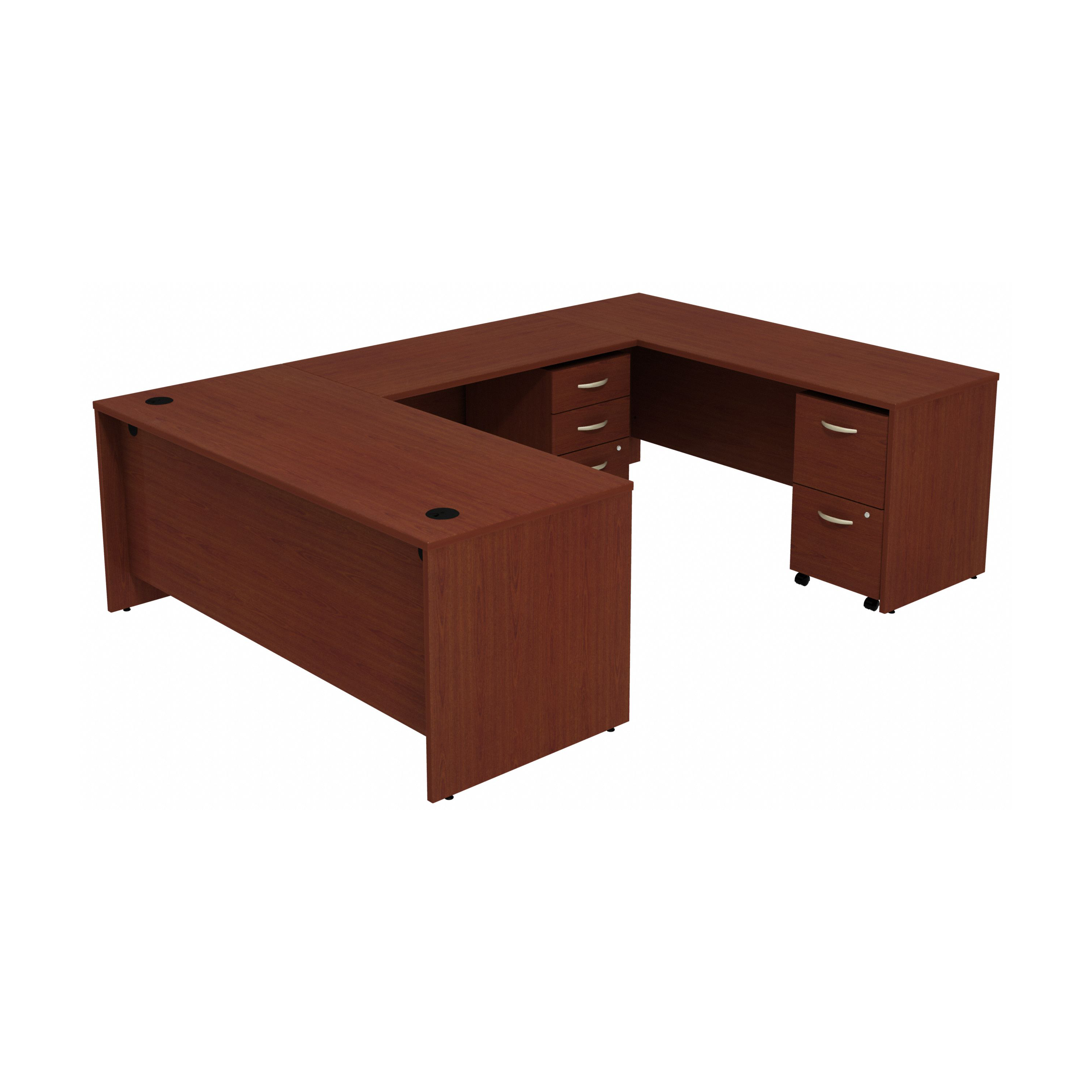Shop Bush Business Furniture Series C U Shaped Desk with 2 Mobile Pedestals 02 SRC047MASU #color_mahogany
