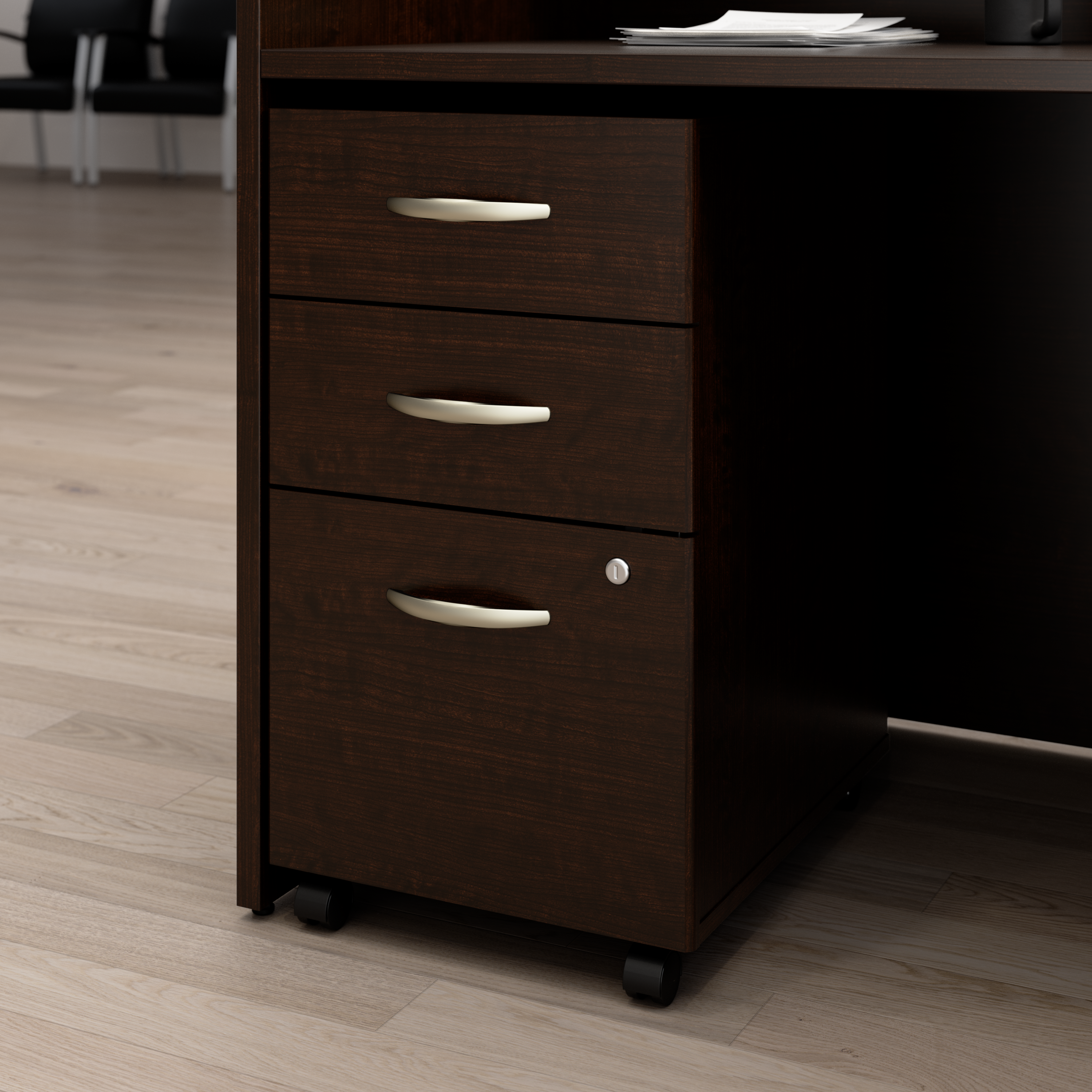 Shop Bush Business Furniture Arrive 3 Drawer Mobile File Cabinet - Assembled 01 ARF116MR-Z #color_mocha cherry