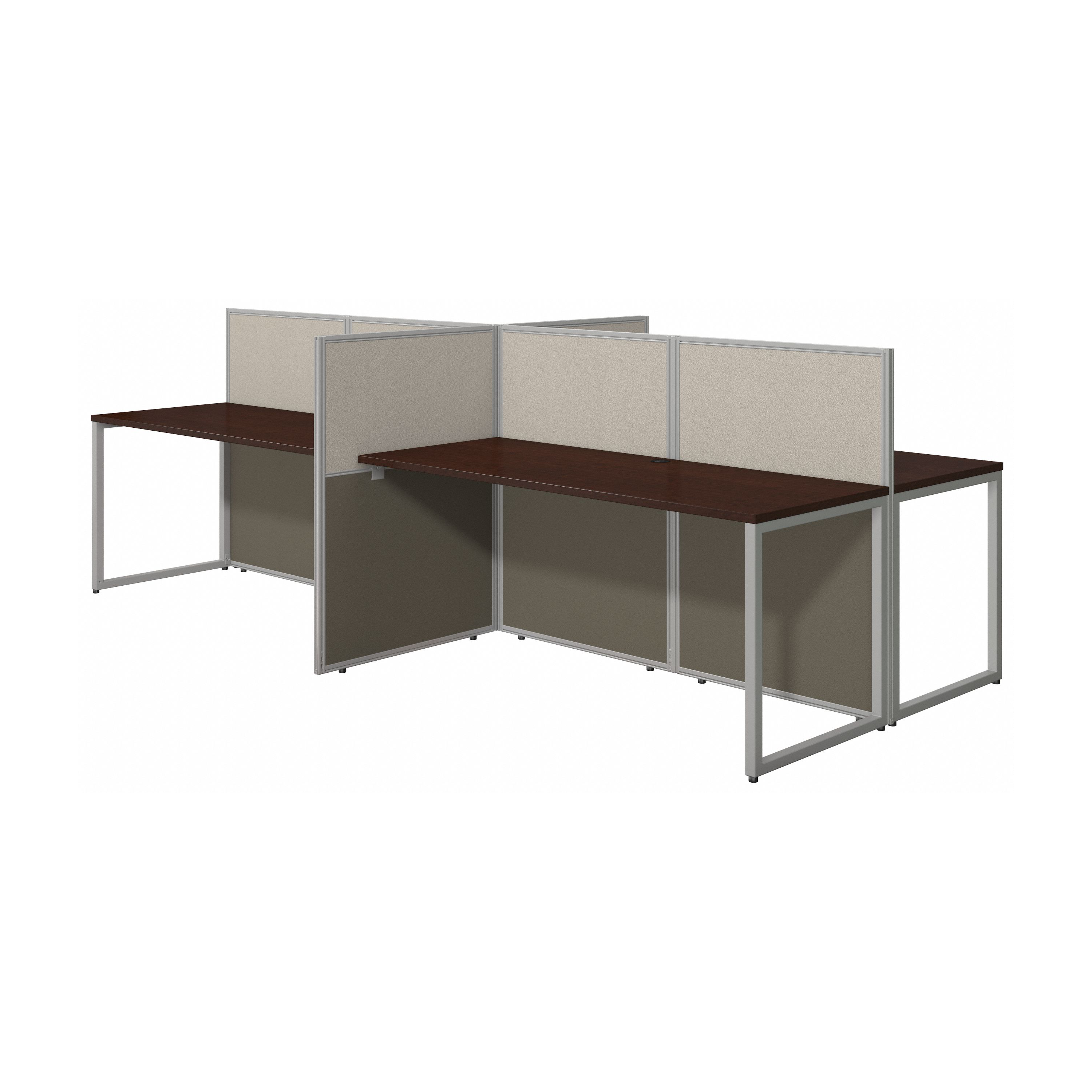 Shop Bush Business Furniture Easy Office 60W 4 Person Cubicle Desk Workstation with 45H Panels 02 EOD660MR-03K #color_mocha cherry